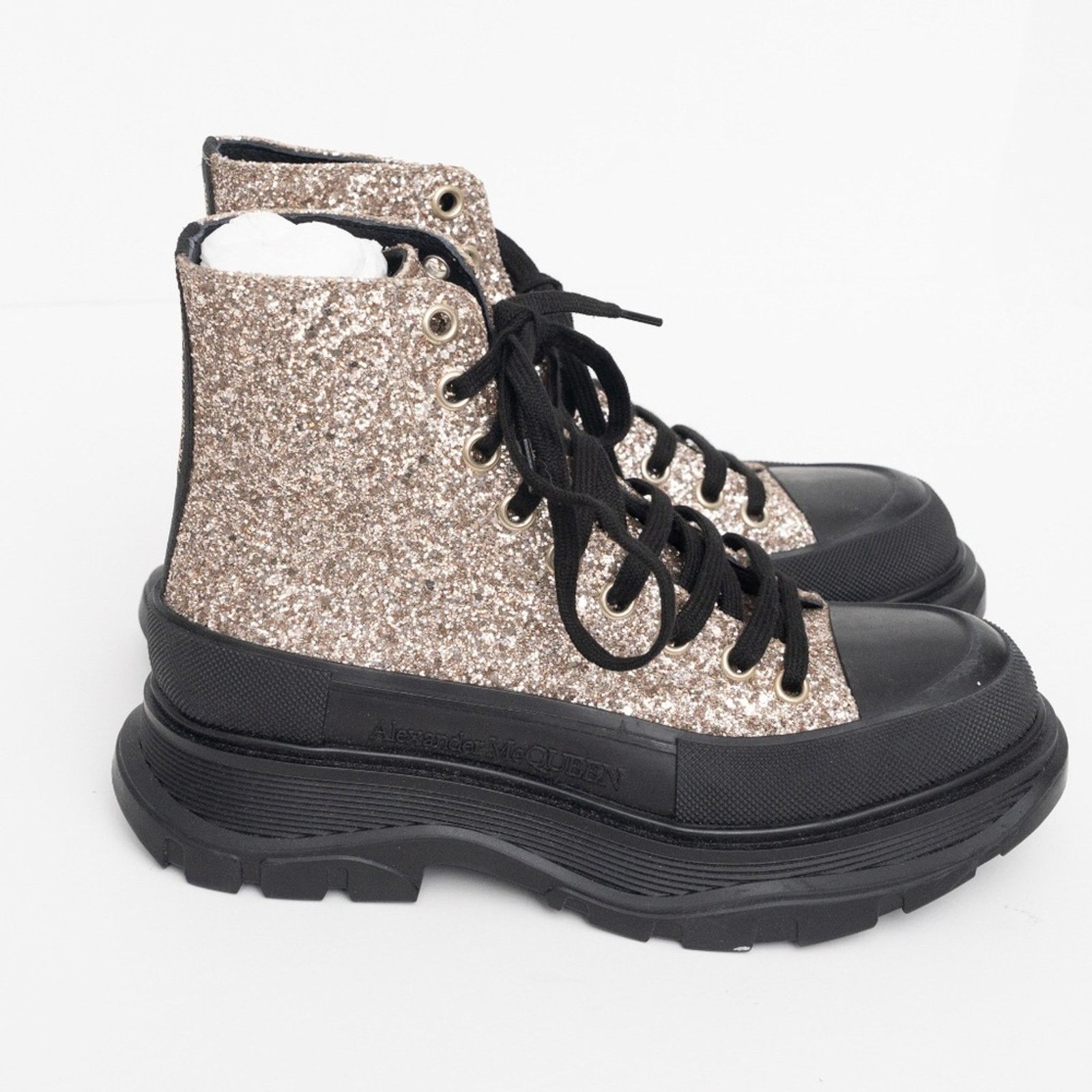 Alexander McQueen Alexander McQueen. Gitter Lug Sole Combat Boots. Size US 9 / IT 39 - 1 Thumbnail