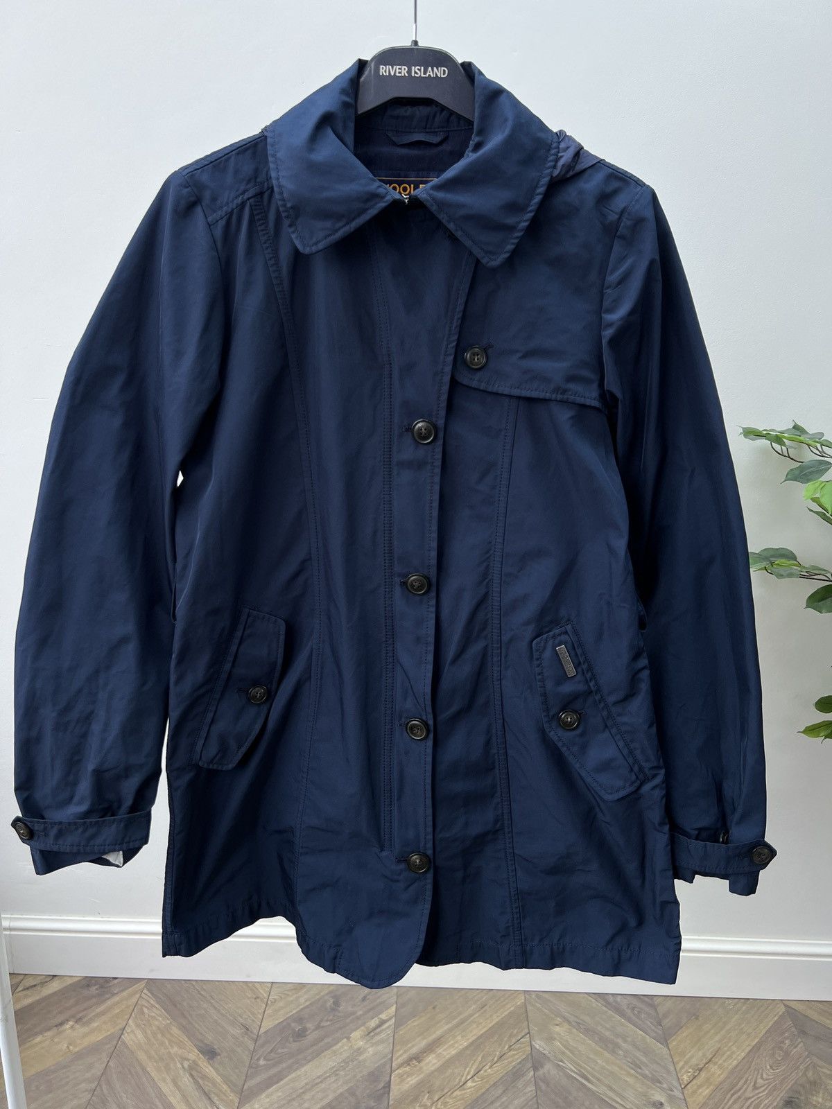 Woolrich Woolen Mills Vintage Woolrich Navy Blue Hooded women’s Coat Size L / US 10 / IT 46 - 2 Thumbnail
