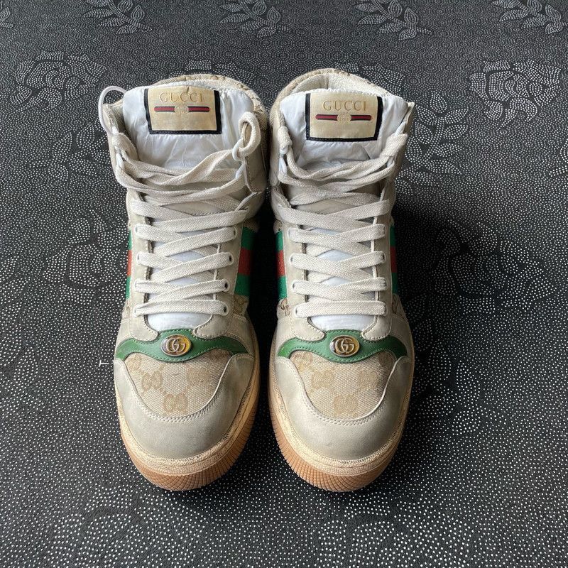 Gucci GUCCI Screener Vintage Leather Sneakers for Men - Size US 10 / EU 43 - 2 Thumbnail