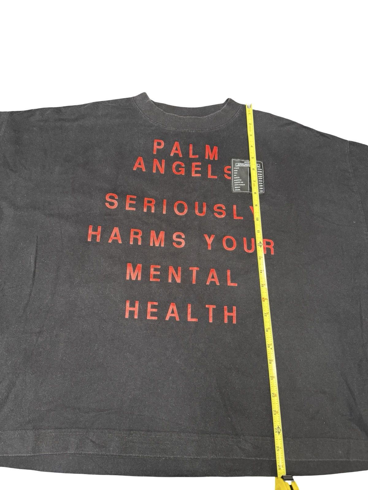 Palm Angels Palm Angels Mental Health Black Tee Red Print Size L Size US L / EU 52-54 / 3 - 2 Thumbnail