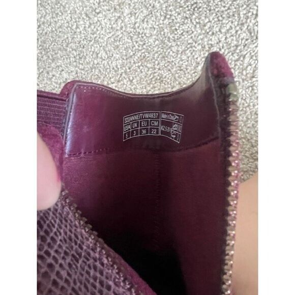 Vionic Vionic Burgundy Suede & Faux Snakeskin Ankle Boots With Side Size US 5 / IT 35 - 5 Thumbnail