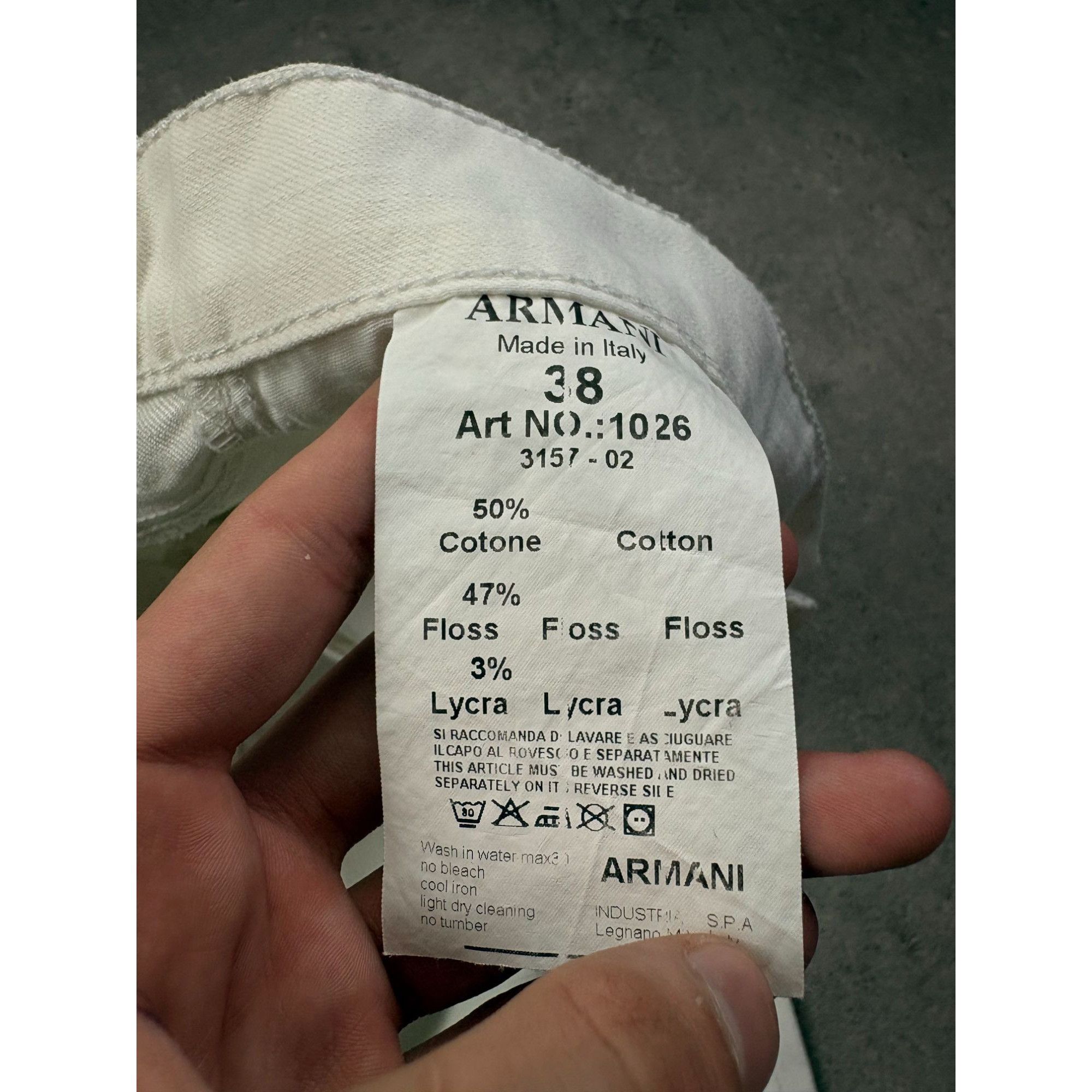 Armani Exchange ARMANI JEANS Indigo 003 Series | White | Size IT 38 (W32-34) Size US 34 / EU 50 - 7 Thumbnail
