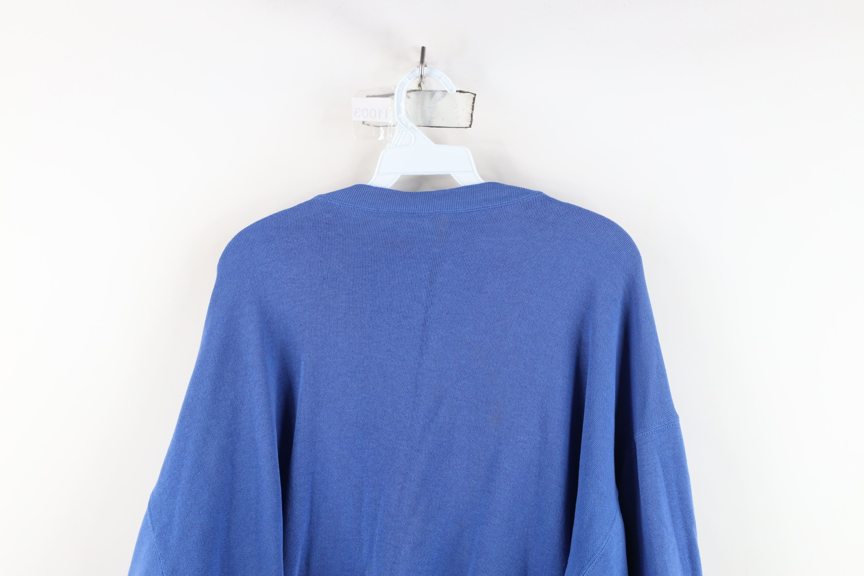 Vintage Vintage 90s Streetwear Thin Blank Sweatshirt Royal Blue USA Size US XL / EU 56 / 4 - 15 Thumbnail