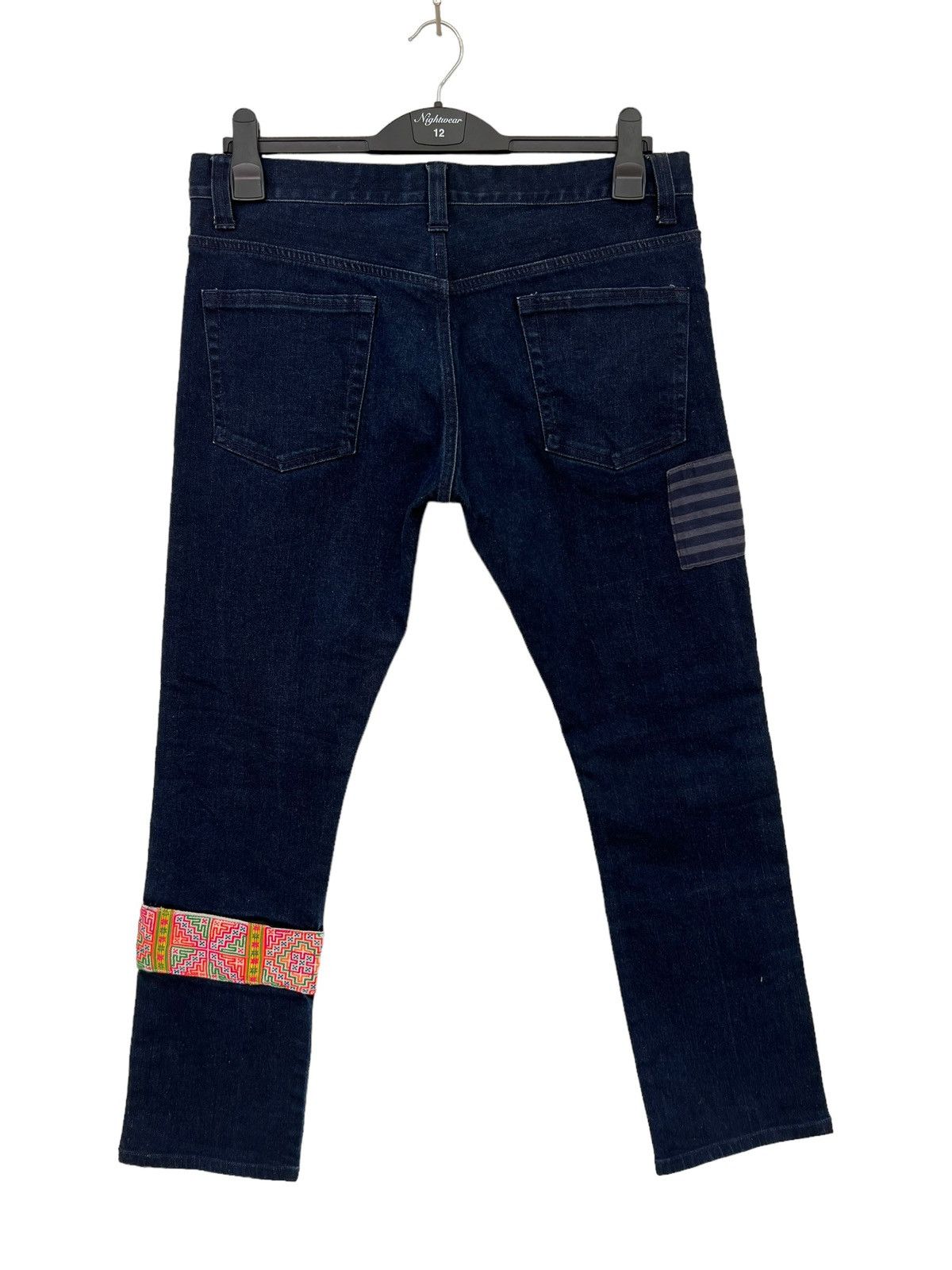 Indigo SPACELORZ Japan Boro Patchwork Indigo Blue Slim Denim Jeans Size US 32 / EU 48 - 13 Thumbnail
