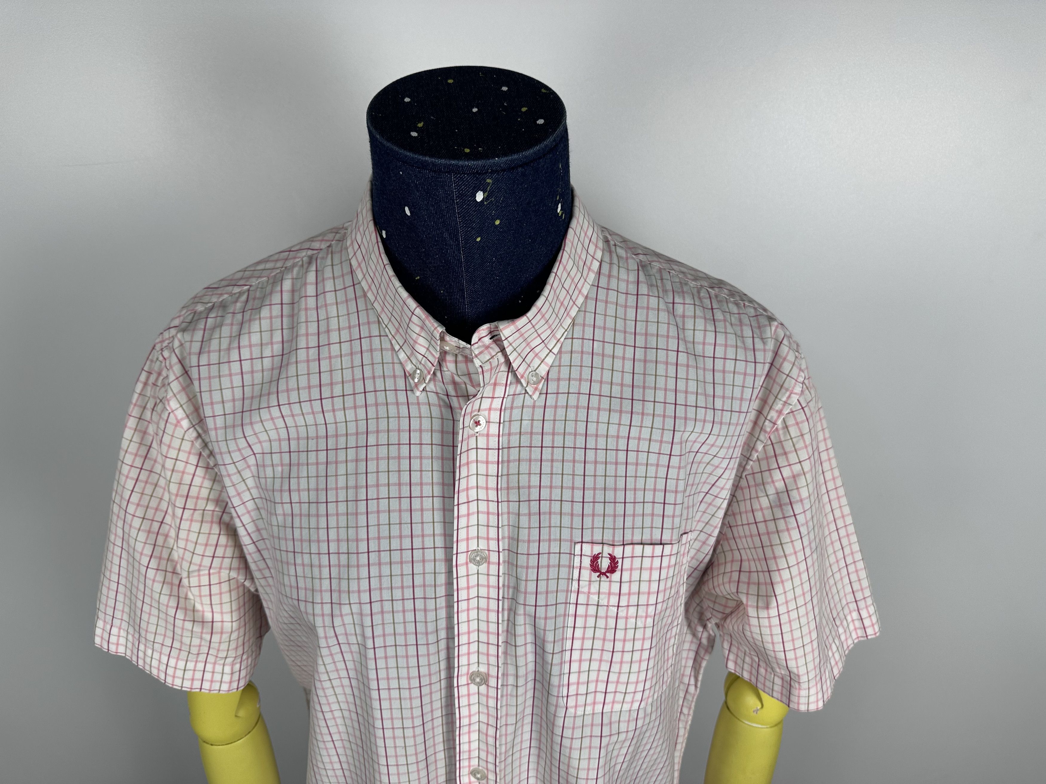 Fred Perry × Vintage Fred Perry Short Sleeve Button Down Shirt Check Patterned Size US XL / EU 56 / 4 - 3 Thumbnail