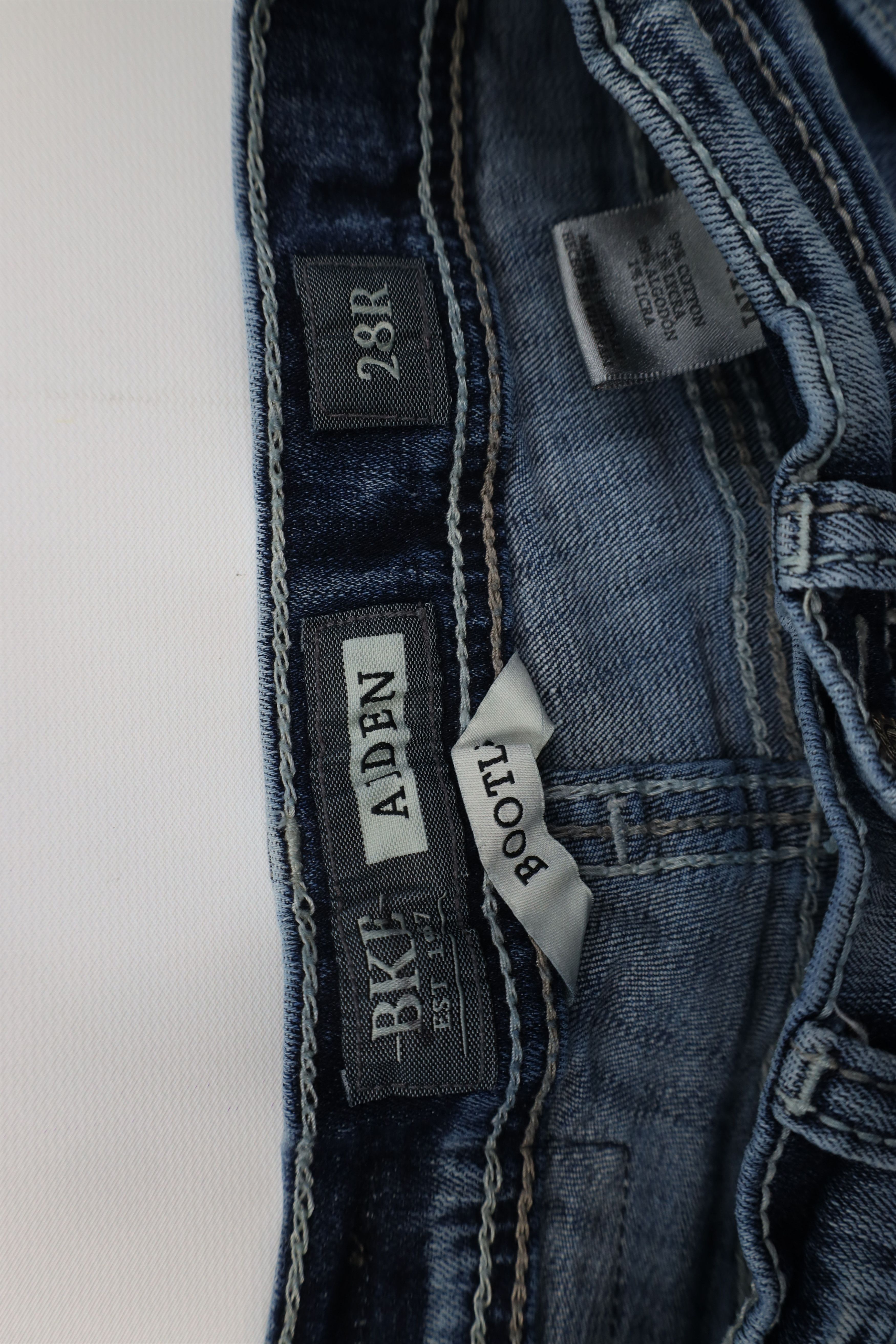 Vintage Buckle BKE Stitch Stretch Aden Bootleg Flared Denim Jeans Size 28" / US 6 / IT 42 - 7 Thumbnail