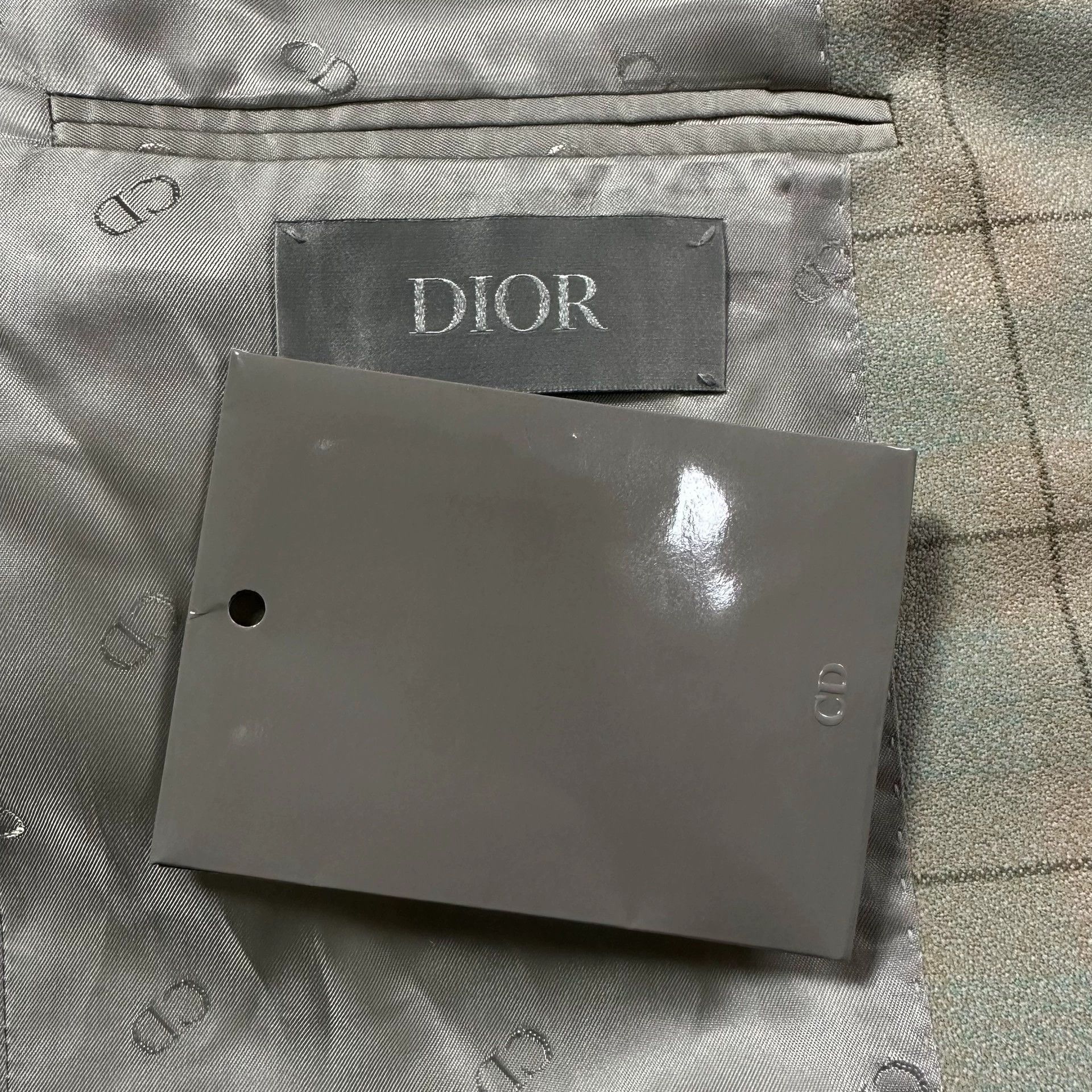 Dior beige checkered wool suit jacket Size US L / EU 52-54 / 3 - 4 Thumbnail