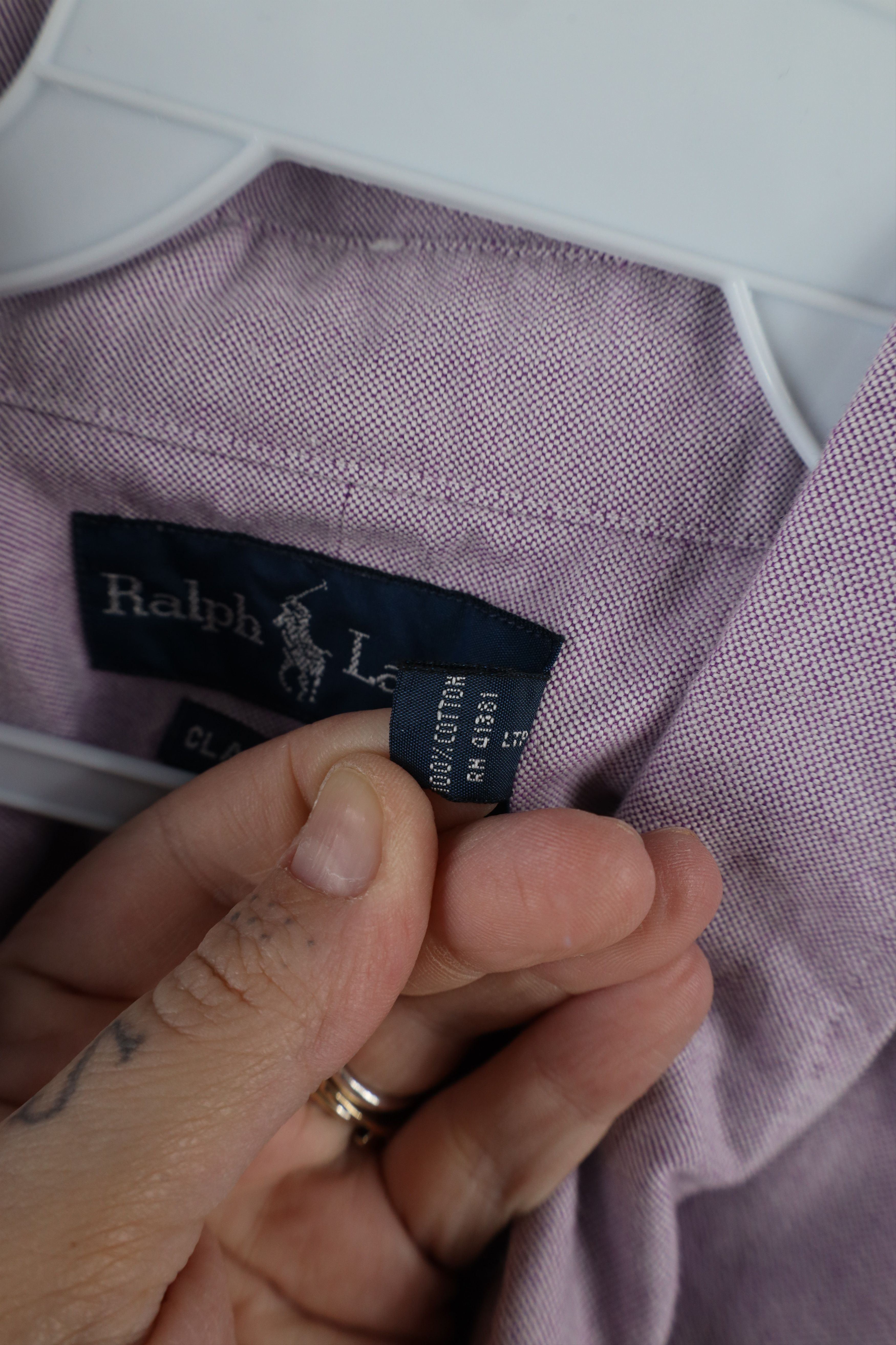 Ralph Lauren × Vintage Vintage 90s Ralph Lauren Fit Oxford Button Down Shirt Purple Size US XL / EU 56 / 4 - 11 Thumbnail