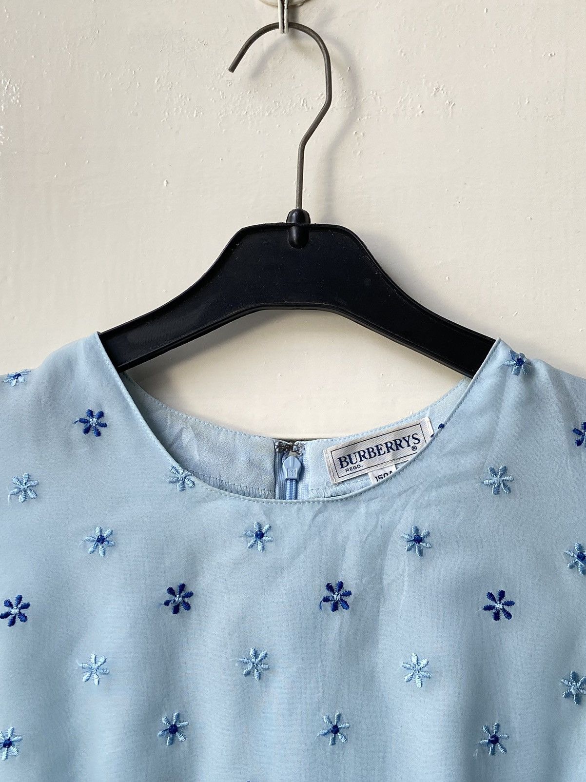 Burberry BURBERRY Blue Midi Dress Size XS / US 0-2 / IT 36-38 - 5 Thumbnail