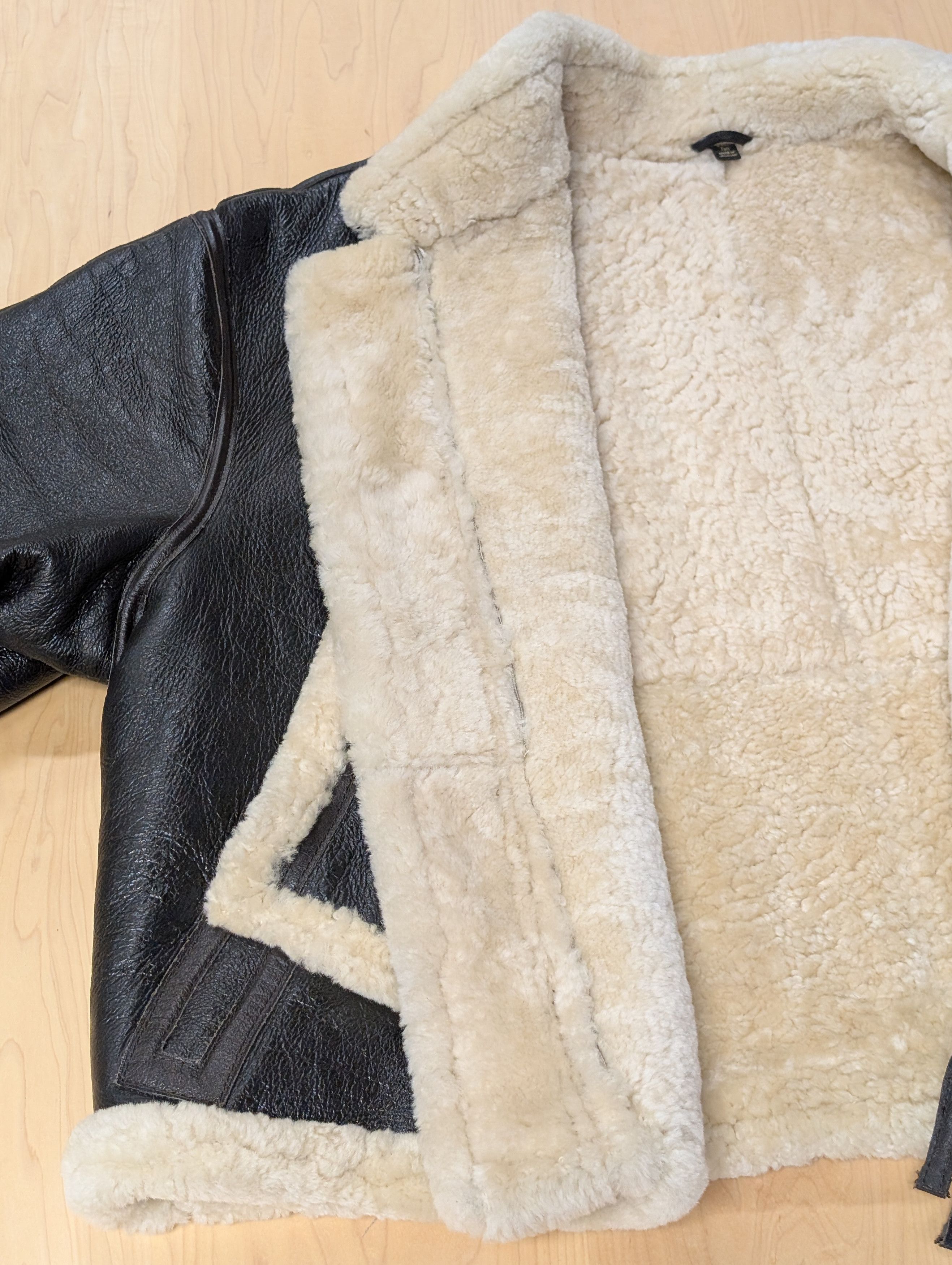 Cabelas Vintage Cabela's Black Leather Sheepskin Jacket 3XL Size US XXL / EU 58 / 5 - 5 Thumbnail