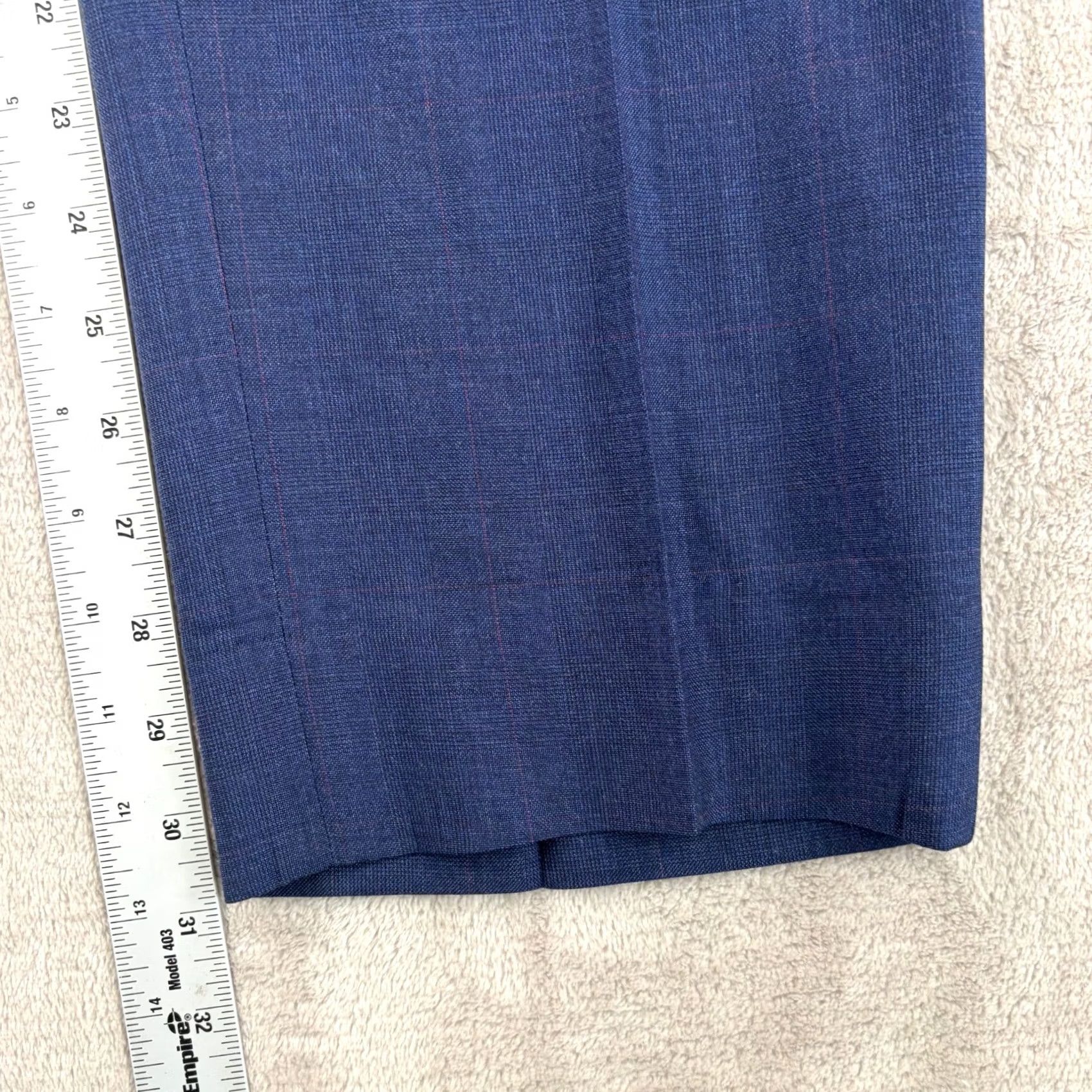 Peter Millar Peter Millar Wool Dress Pants Trousers Flat Front Blue Plaid 38x31 Men Dress Pants Wool Straight Comfortable Regular Fit Mens Size US 38 / EU 54 - 5 Thumbnail