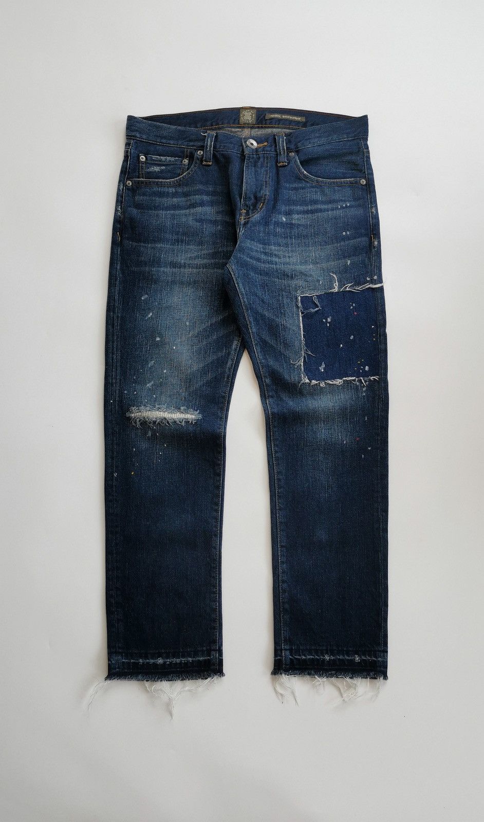 Vintage Back Number Patchwork Reworked Ankle Jeans Vintage Size US 33 - 3 Thumbnail