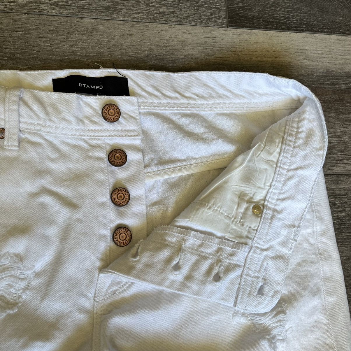Stampd Stampd White Distressed Slim Fit Skinny Denim Jeans 34x34 Size US 34 / EU 50 - 8 Thumbnail