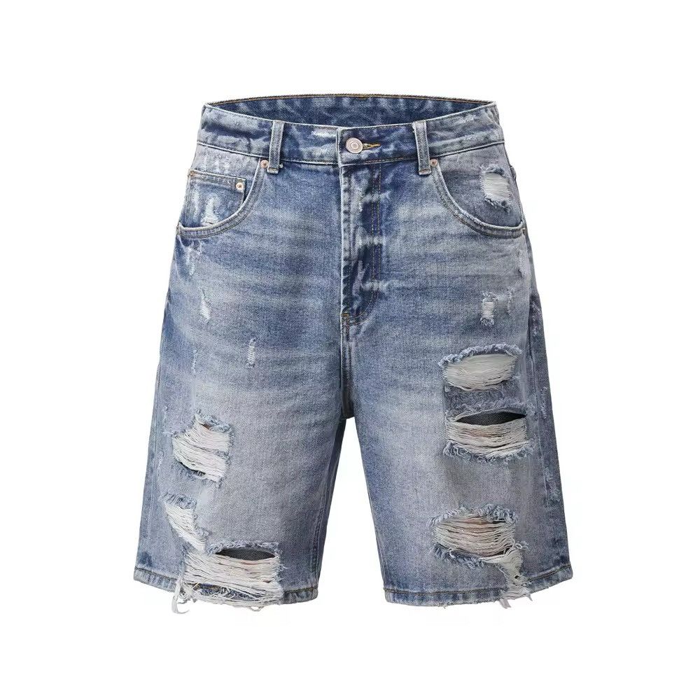 Japanese Brand × Vintage Frayed Ripped Hole Retro Vintage Jorts y2k Size US 36 / EU 52 - 1 Thumbnail