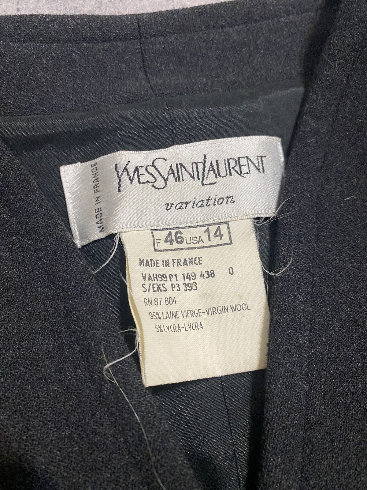 Vintage × Yves Saint Laurent Vintage 80s Yves Saint Laurent Jacket Women’s Wool Blazer Size XL / US 12-14 / IT 48-50 - 9 Thumbnail
