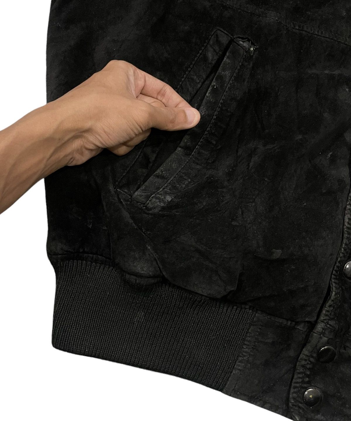 Japanese Brand Vintage Poshboy Blackout Pig Skin Leather Varsity Jacket Size US L / EU 52-54 / 3 - 10 Thumbnail