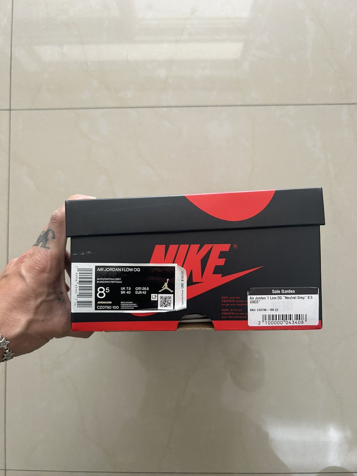 Jordan Brand × Nike Jordan 1 low neutral grey Size US 8.5 / EU 41-42 - 2 Thumbnail