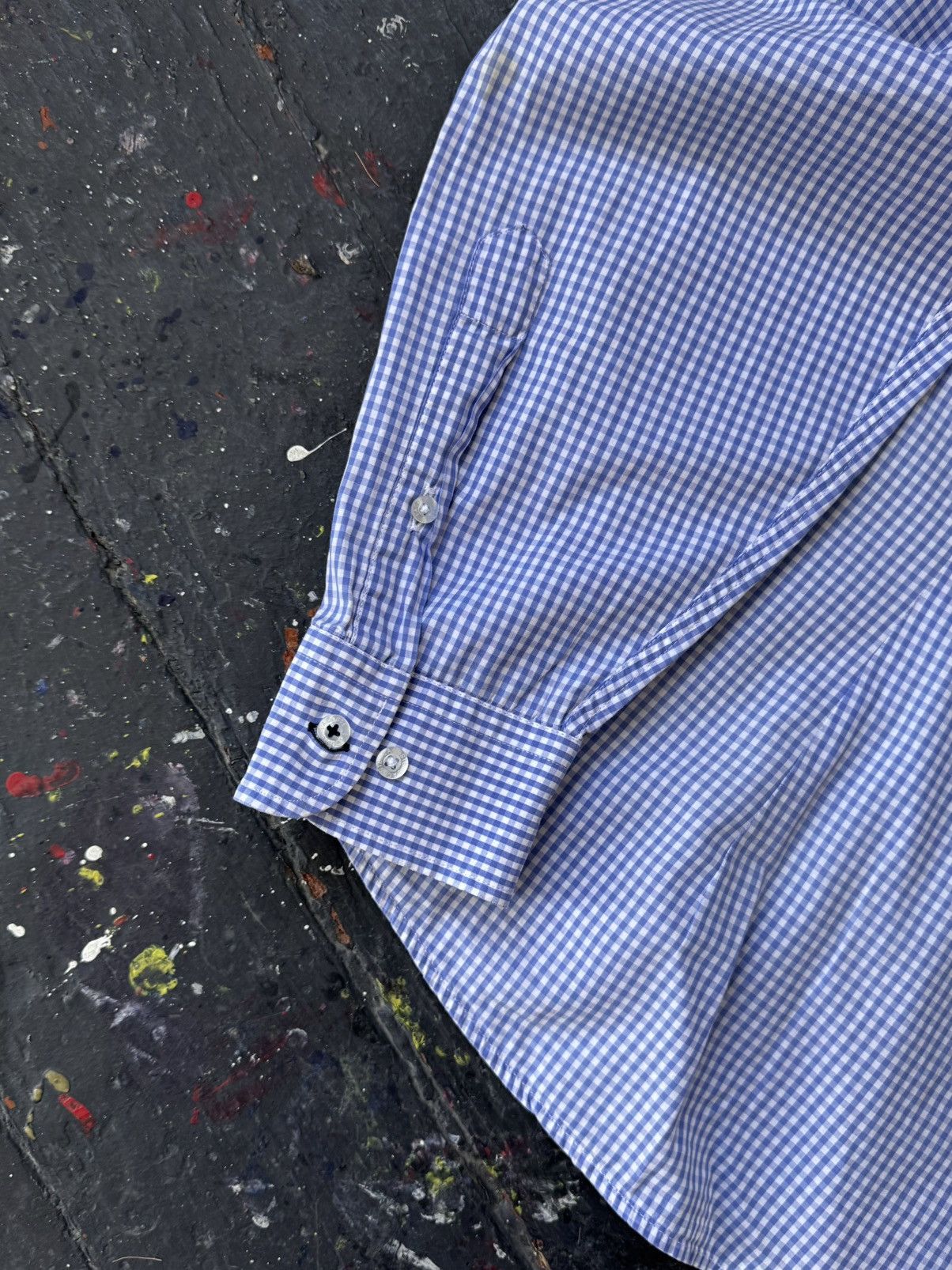Lacoste Lacoste Regular Fit Gingham Button Down Shirt Blue Size US M / EU 48-50 / 2 - 7 Thumbnail