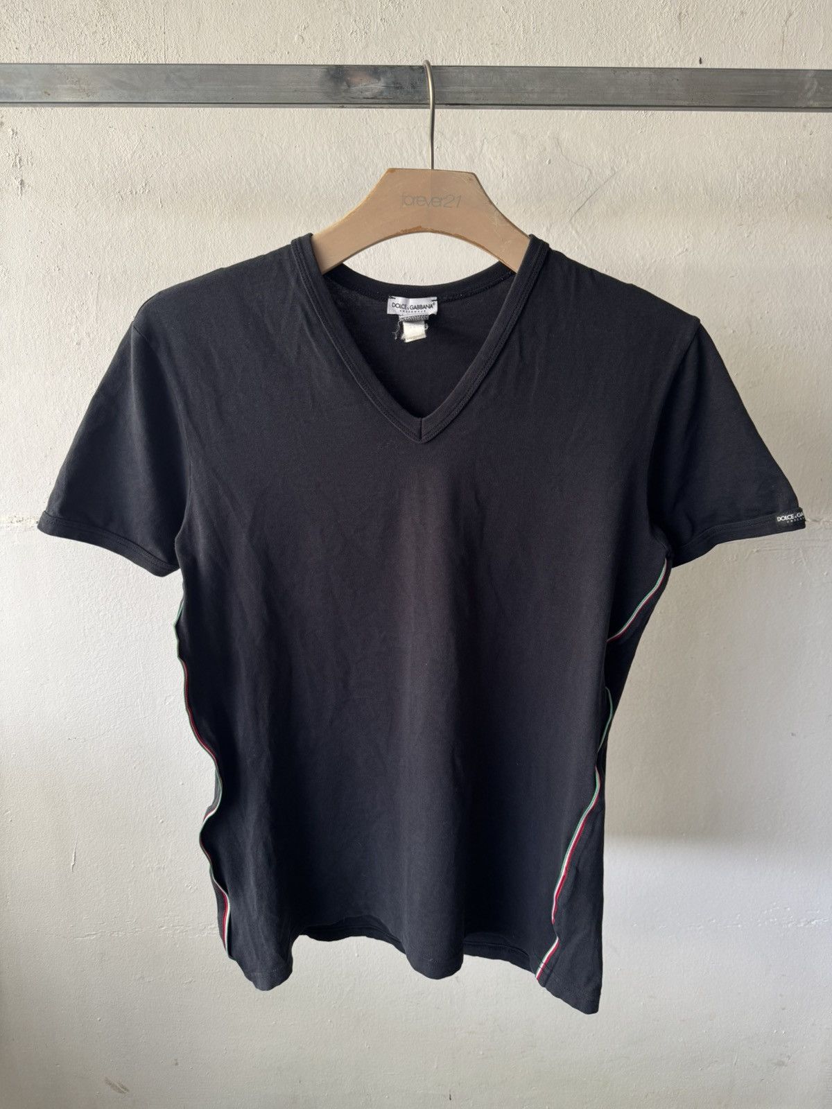 Dolce & Gabbana Underwear V-Collar Ringer Shirt Size US M / EU 48-50 / 2 - 2 Thumbnail