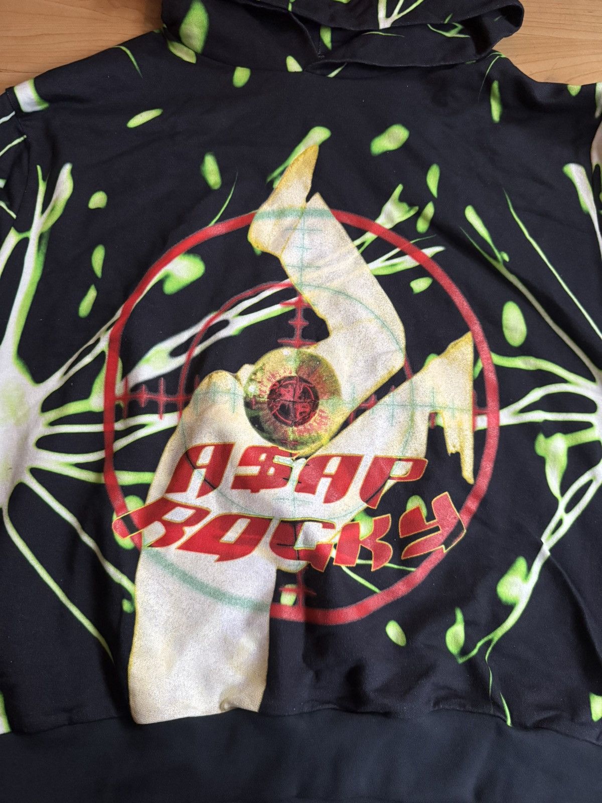 AWGE AWGE x A$AP Rocky RARE Testing Black and Lime Tie Dye Hoodie Size US M / EU 48-50 / 2 - 2 Thumbnail