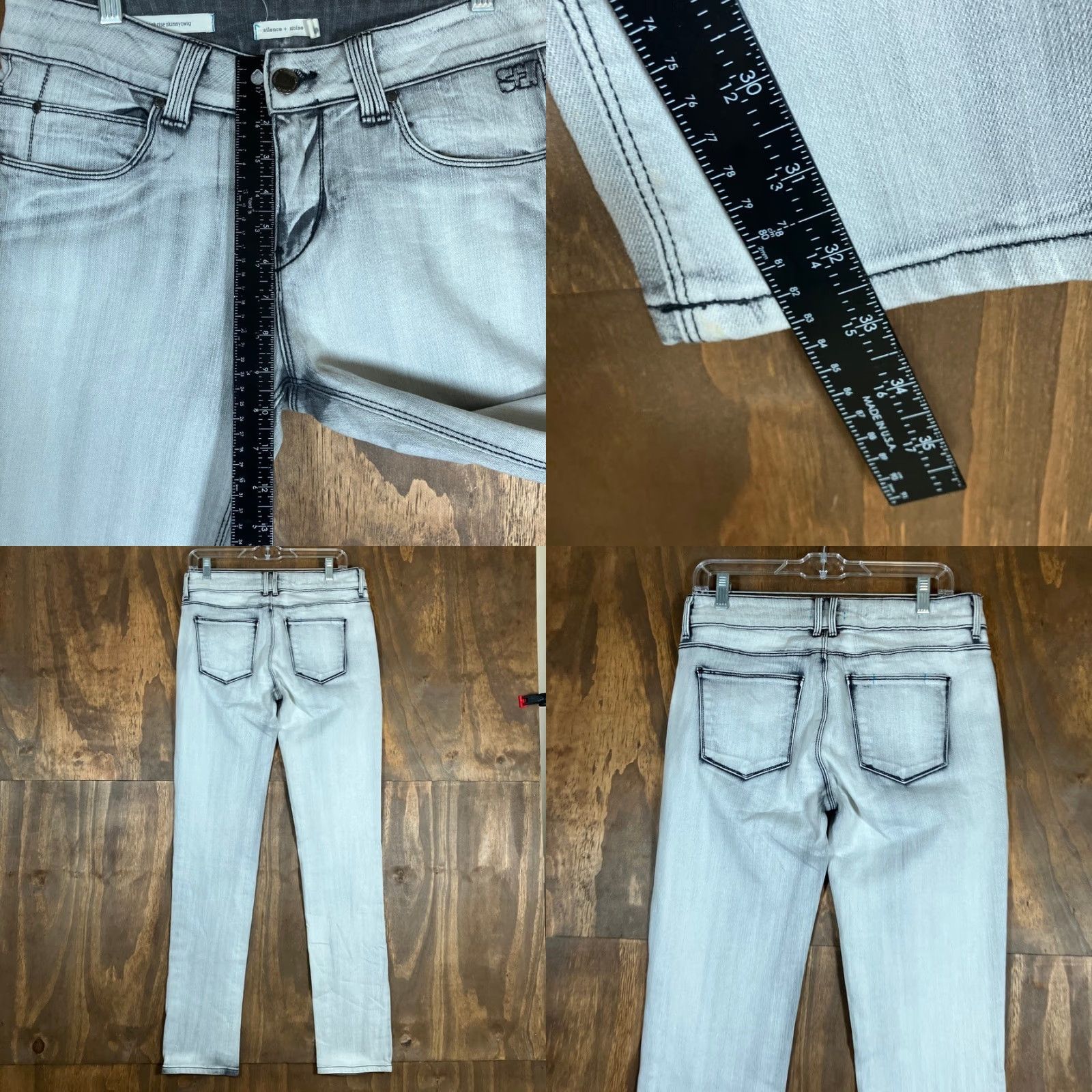 Vintage Silence + Noise Jeans Gray Denim High Rise Skinny Twig Stretch 31 Womens Size 24" / US 00 / IT 34 - 8 Thumbnail