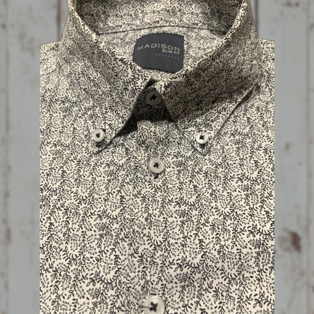 Madison MADISON Slim Fit Button Down Shirt Mens Medium 16.5 Multicolor Long Sleeve Size US L / EU 52-54 / 3 - 1 Thumbnail
