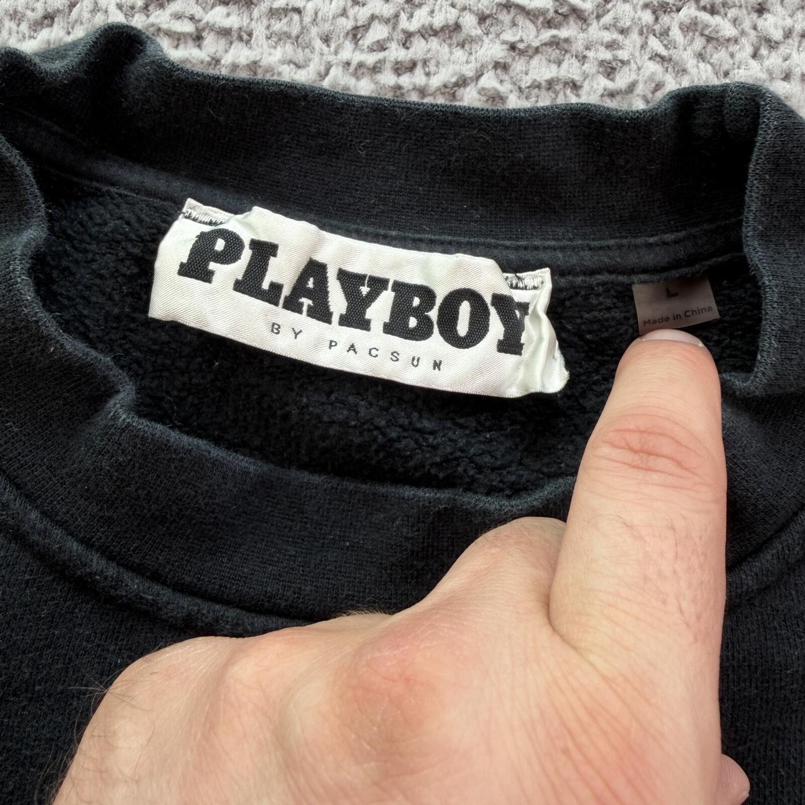 Playboy Playboy PacSun Black Embroidered Logo Crewneck Sweatshirt L Size US L / EU 52-54 / 3 - 5 Thumbnail