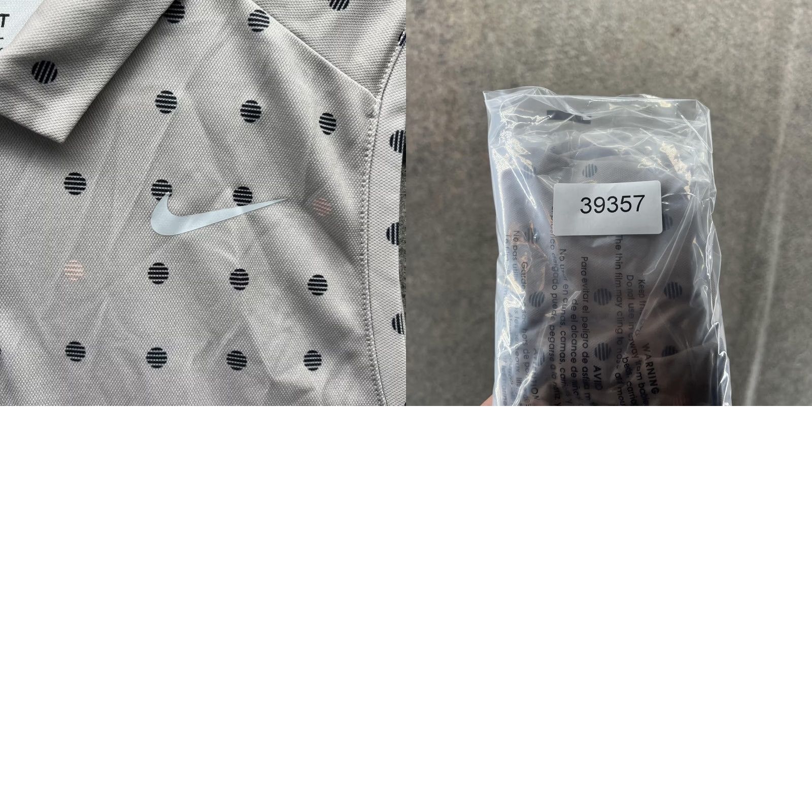 Nike Nike Dri-FIT Polo Shirt Women Large Gray Polka Dot Sleeveless Golf 930381-027 Size L / US 10 / IT 46 - 8 Thumbnail