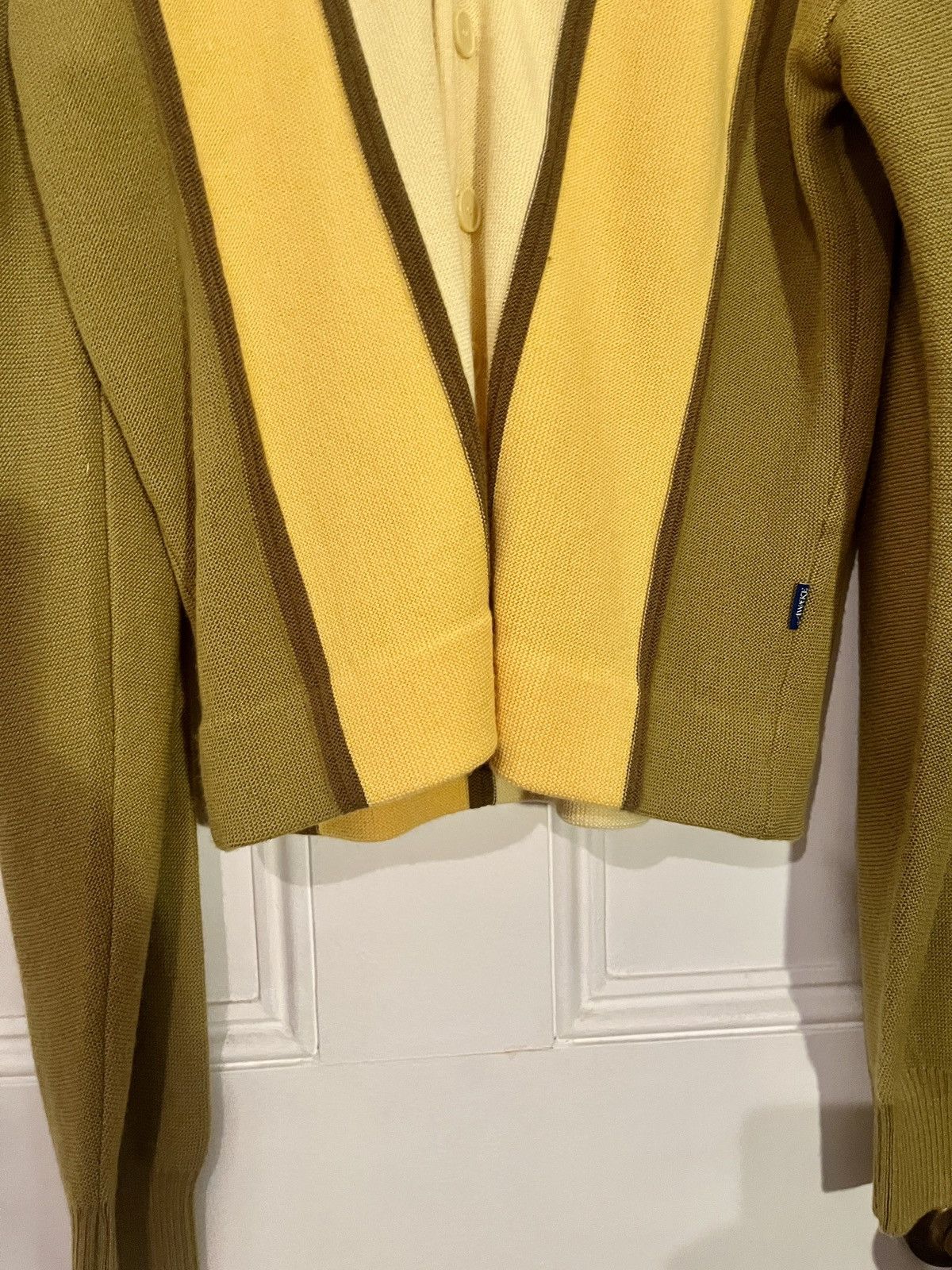 Awake NY Wool stripped cardigan yellow