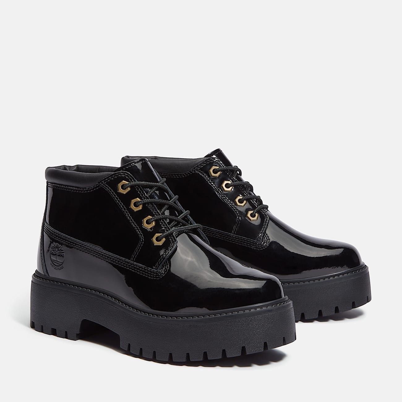 Timberland TIMBERLAND WOMEN'S 7 STONE STREET MID LACE WATERPROOF PATENT Size US 7 / IT 37 - 4 Thumbnail
