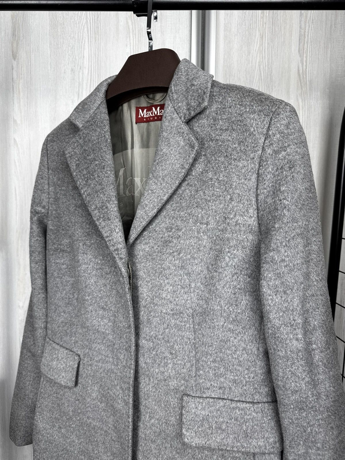 Max Mara Max Mara Studio Women's Wool Gray Coat Size US10 Size L / US 10 / IT 46 - 4 Thumbnail