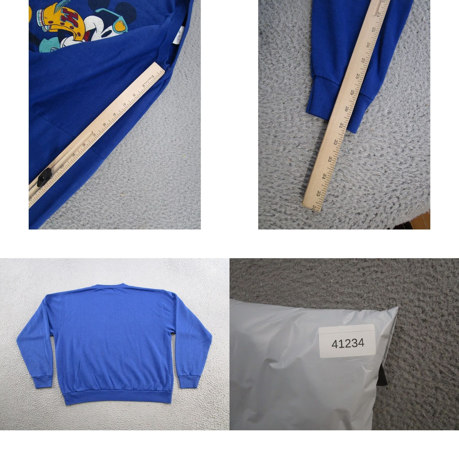 Disney VTG Mickey Mouse Beach Classic Pullover Crewneck Sweatshirt Disney Men L Blue 90s 80s Graphic Print Sports Hooded Size US L / EU 52-54 / 3 - 9 Thumbnail