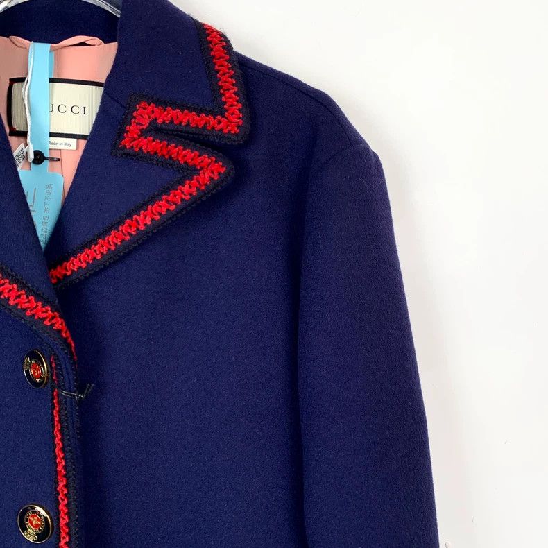 Gucci Gucci Dark blue lapel single-breasted wool coat 2502-Nextar Size US M / EU 48-50 / 2 - 3 Thumbnail