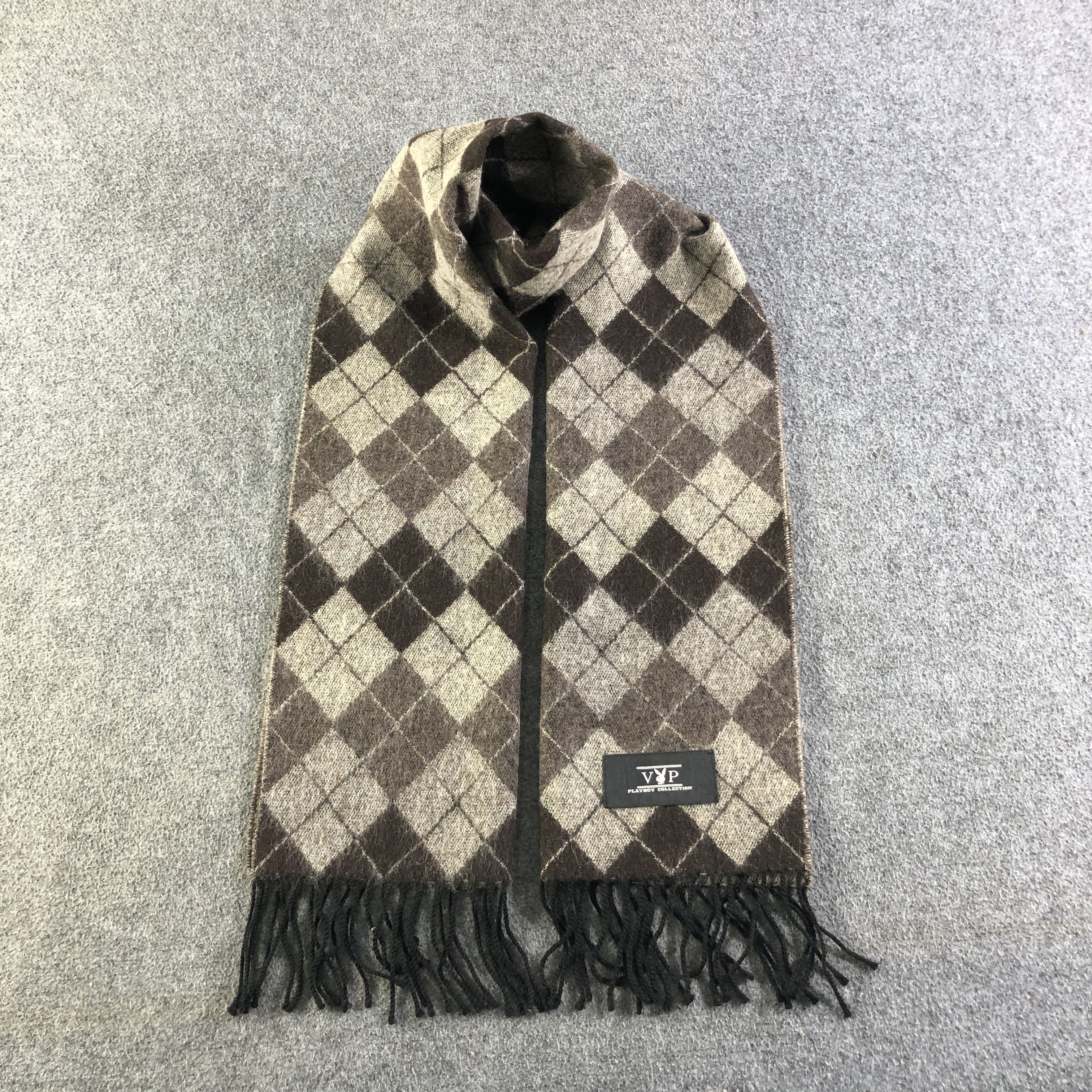 Playboy Playboy Argyle Wool Scarf Muffler V2724 Size ONE SIZE - 1 Thumbnail