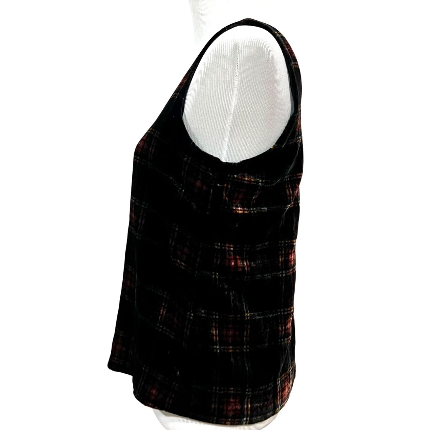J.Crew J.Crew Black Velvet Plaid Sleeveless Tank Top Blouse Women’s 4 Multicolor Velvet Tartan Plaid Sleeveless Shirt Womens 4 Size S / US 4 / IT 40 - 5 Thumbnail