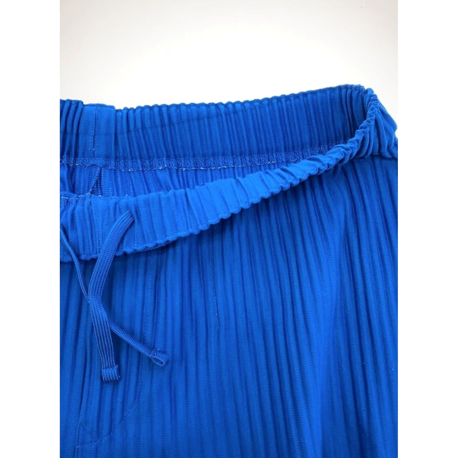 Issey Miyake HOMME PLISSE ISSEY MIYAKE Pants Size 3 Blue Elastic Waist Wide Pre-owned Size US 33 - 3 Thumbnail