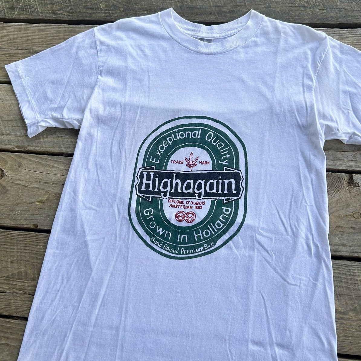 Vintage Vintage 90s Highagain Funny Weed Heineken Beer Parody Shirt Size US M / EU 48-50 / 2 - 2 Thumbnail