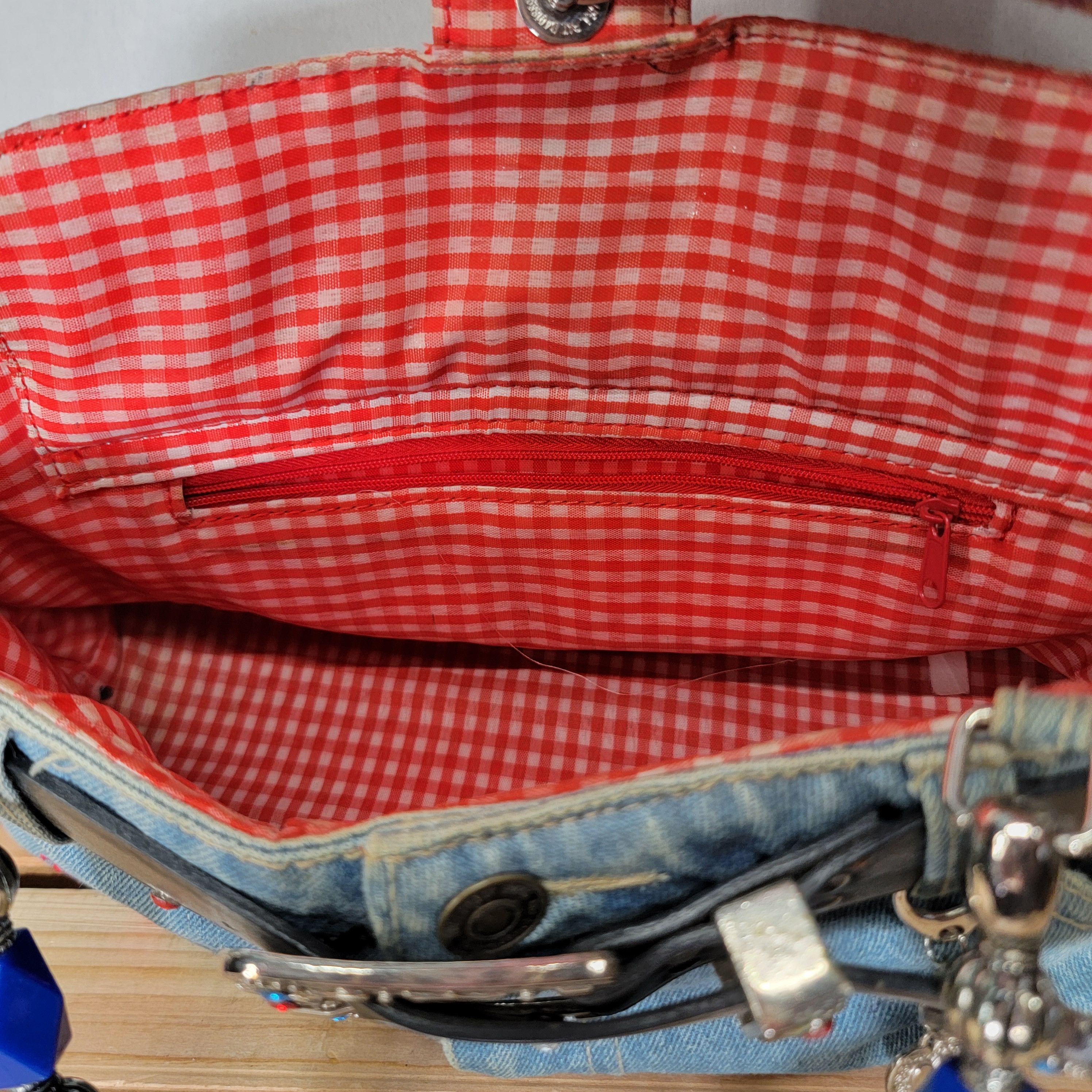 Other Texas Denim Jeans Western Purse w/ Beaded Handles Size ONE SIZE - 8 Thumbnail