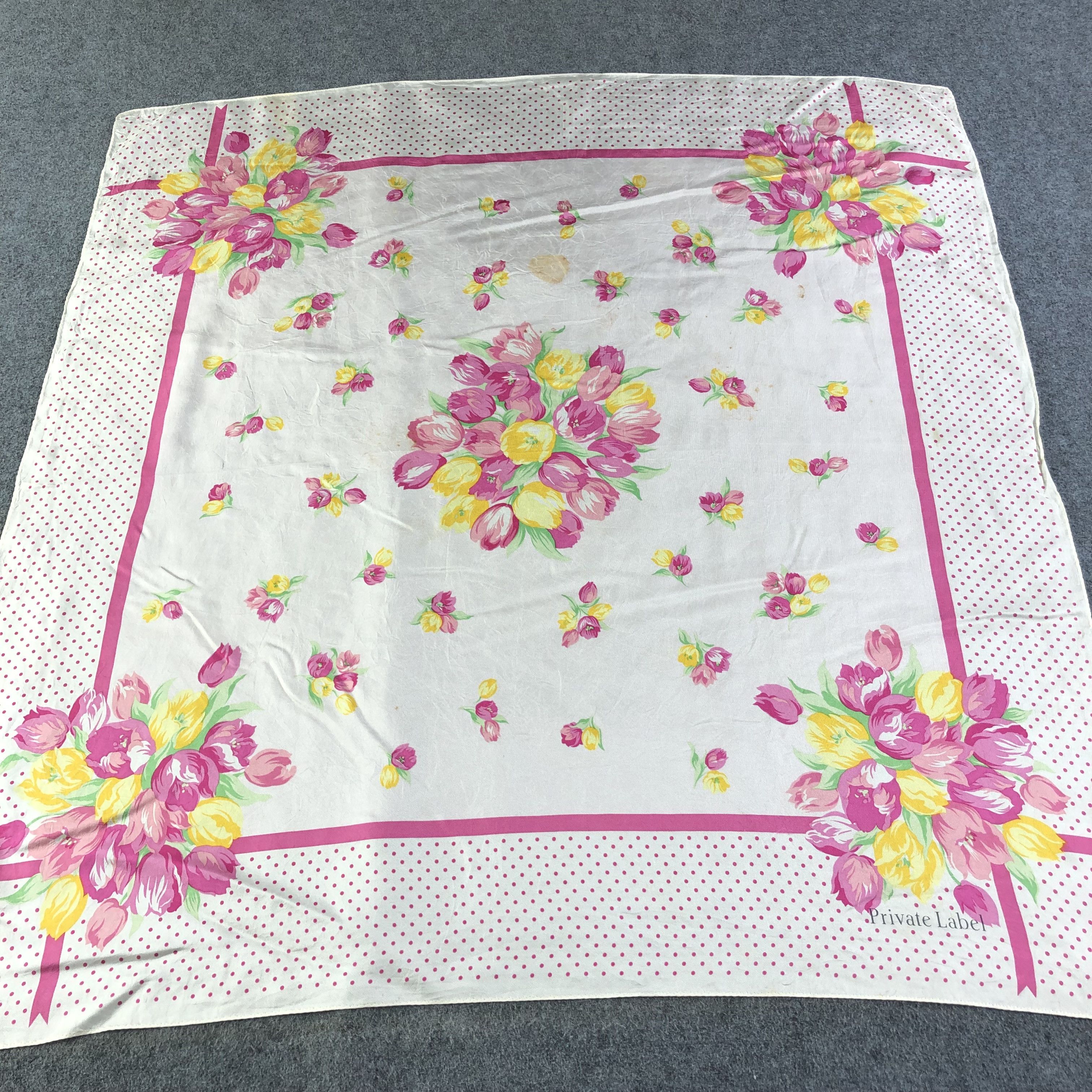 image of Archival Clothing x Private Label From Hong Kong Private Label Floral Silk Scarf M750, Men's