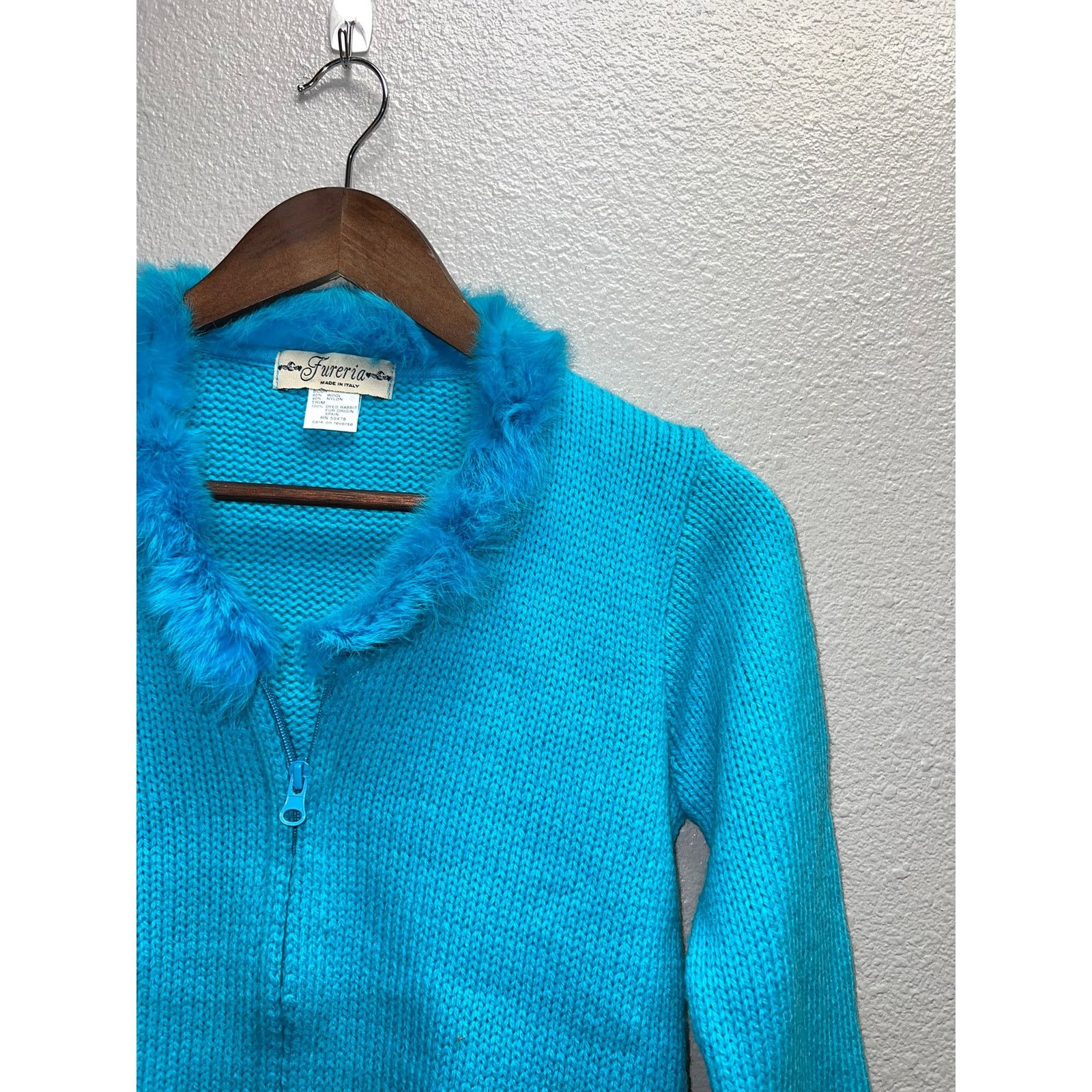 Vintage Womens Vintage Fureria Top Dyed Rabbit Trim Wool Nylon M Size M / US 6-8 / IT 42-44 - 3 Thumbnail