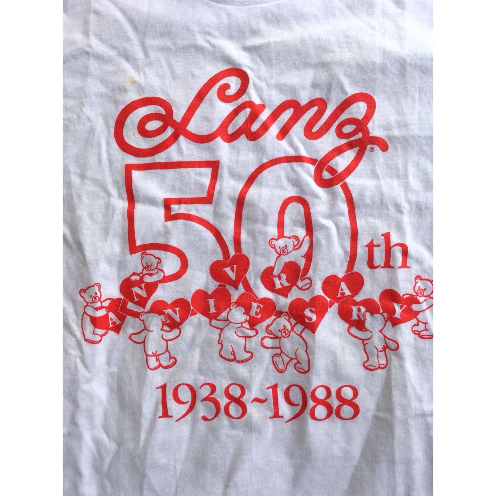 Vintage Lanz 50th Anniversary 1938-1988 T-Shirt Screen Stars Best Made In USA 1980s Sz L Shirt Unisex White 1980s Mens Womens Boys Girls Size US L / EU 52-54 / 3 - 2 Thumbnail