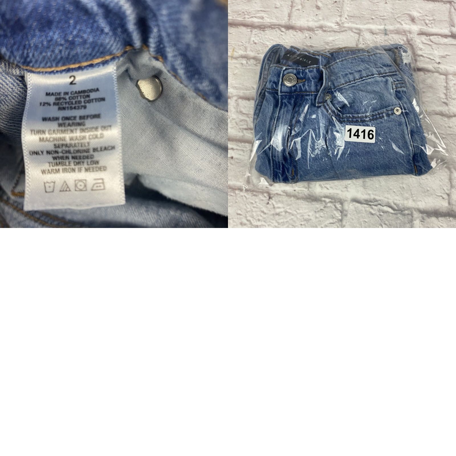 Vintage Aéropostale Jeans Mom Jean Distressed High Rise Light Wash Size 2 Women's Regular Blue Denim 26in Inseam Size 26" / US 2 / IT 38 - 9 Thumbnail