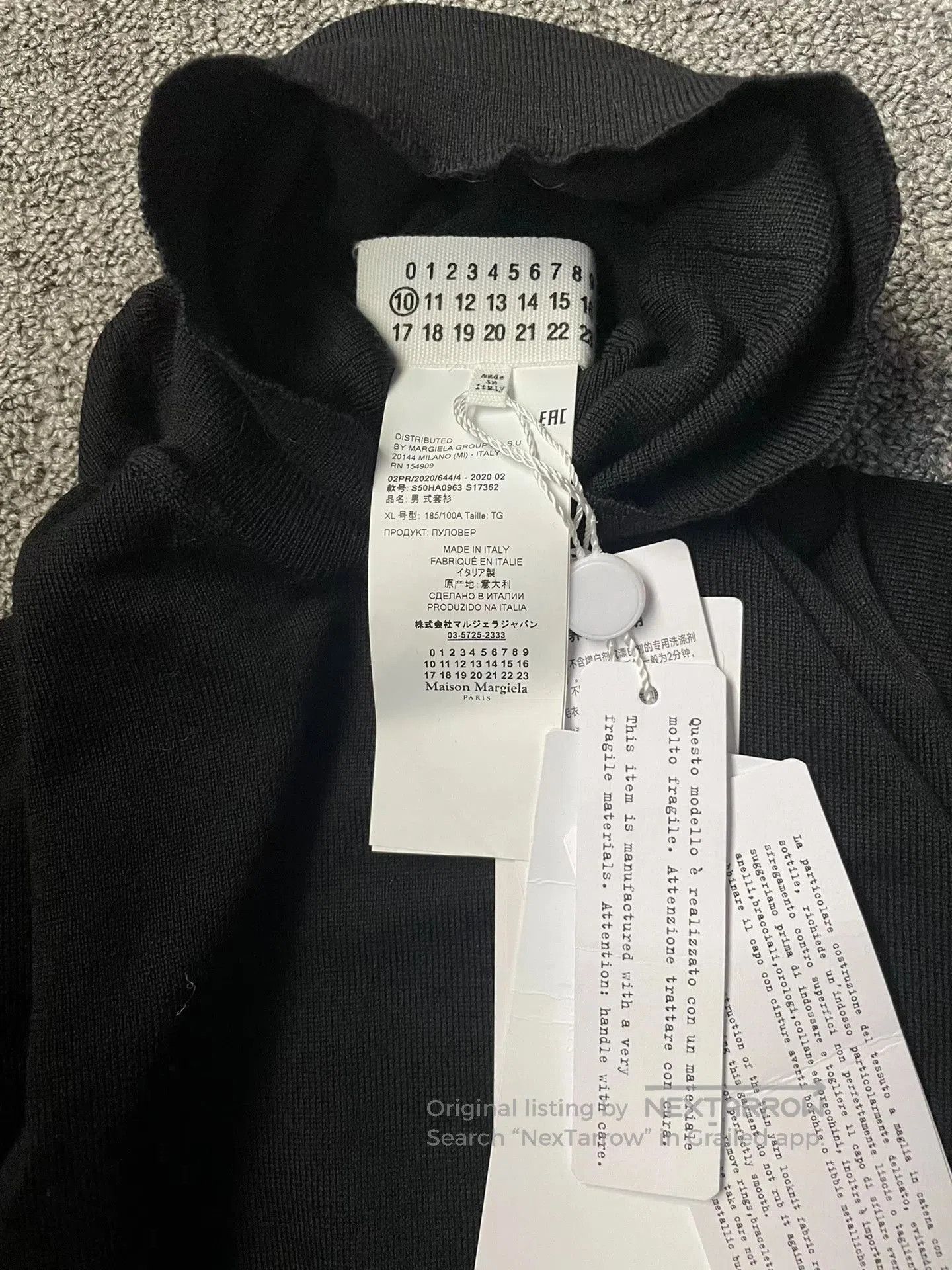 Maison Margiela Black Turtleneck Long Sleeve Sweater XL. Size US XL / EU 56 / 4 - 4 Thumbnail