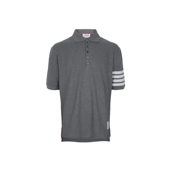 Thom Browne Thom Browne Gray Short Sleeve Polo Shirt Size US XS / EU 42 / 0 - 1 Thumbnail