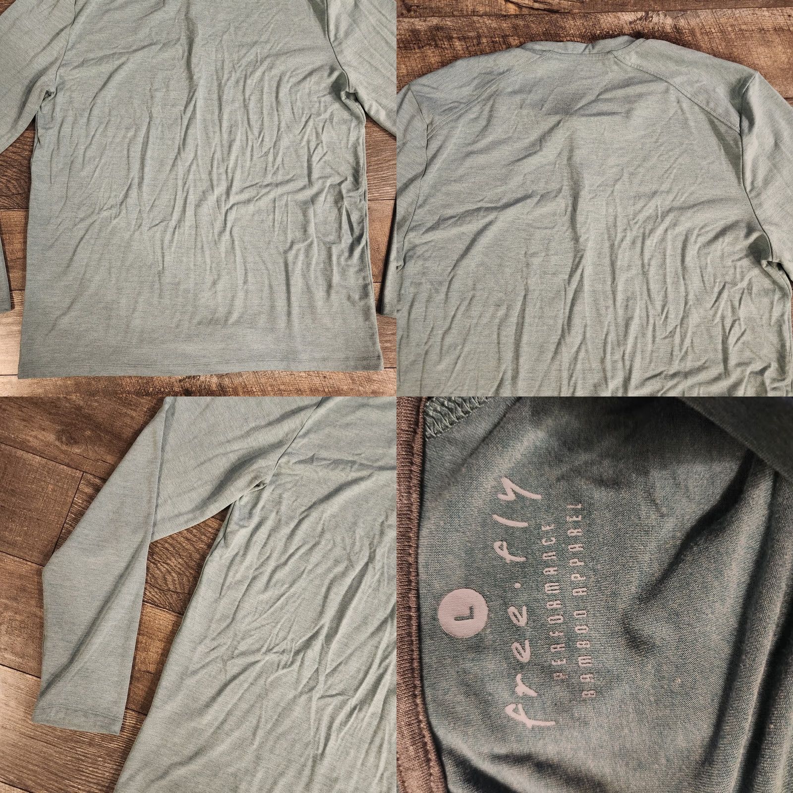 Vintage Free Fly Henley Performance Bamboo Mens Large Green Long Sleeve Stretch Henley Shirt Athletic Activewear Mens XS? Size US L / EU 52-54 / 3 - 8 Thumbnail