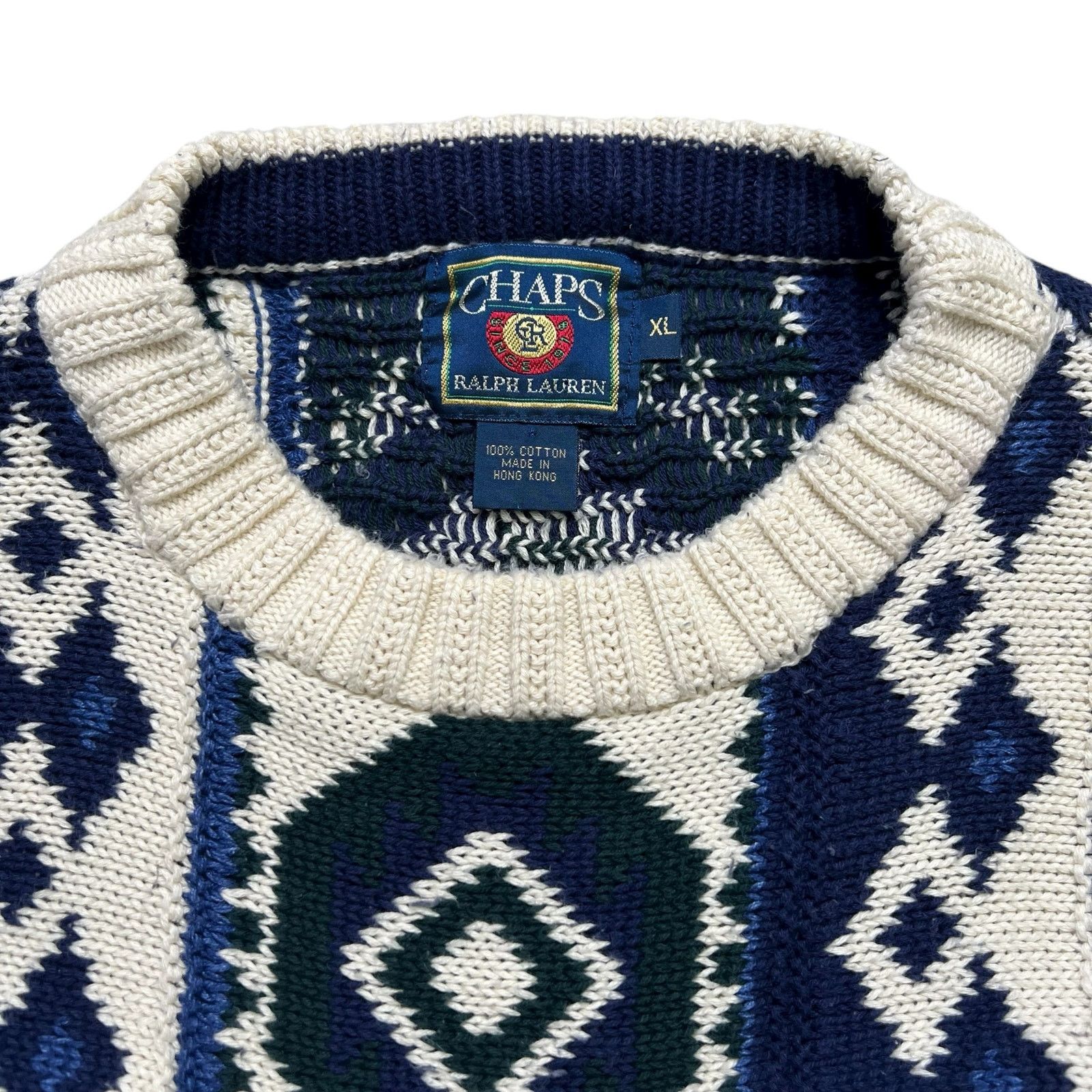 Ralph Lauren Vintage Chaps Ralph Lauren Aztec Knit Sweater XL Size US XL / EU 56 / 4 - 8 Thumbnail
