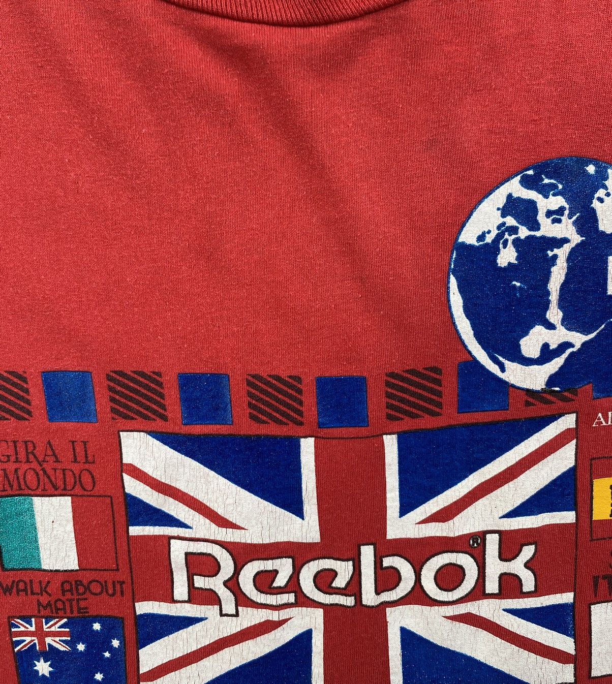 Vintage SICK🔥Vintage Single Stitch Reebok Around The World Tees Size US L / EU 52-54 / 3 - 5 Thumbnail