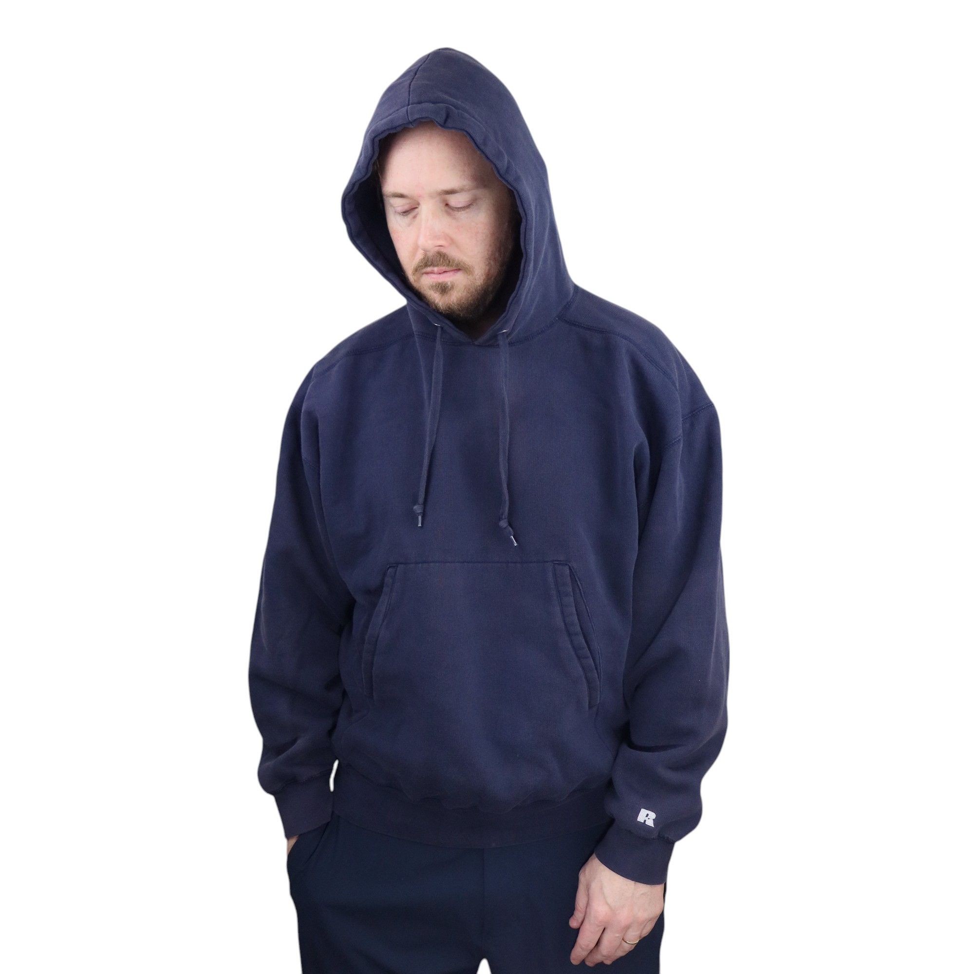 Russell Athletic × Vintage Russell Baggy Grunge Faded Heavyweight Hoodie Mens Large Y2K Size US L / EU 52-54 / 3 - 2 Thumbnail