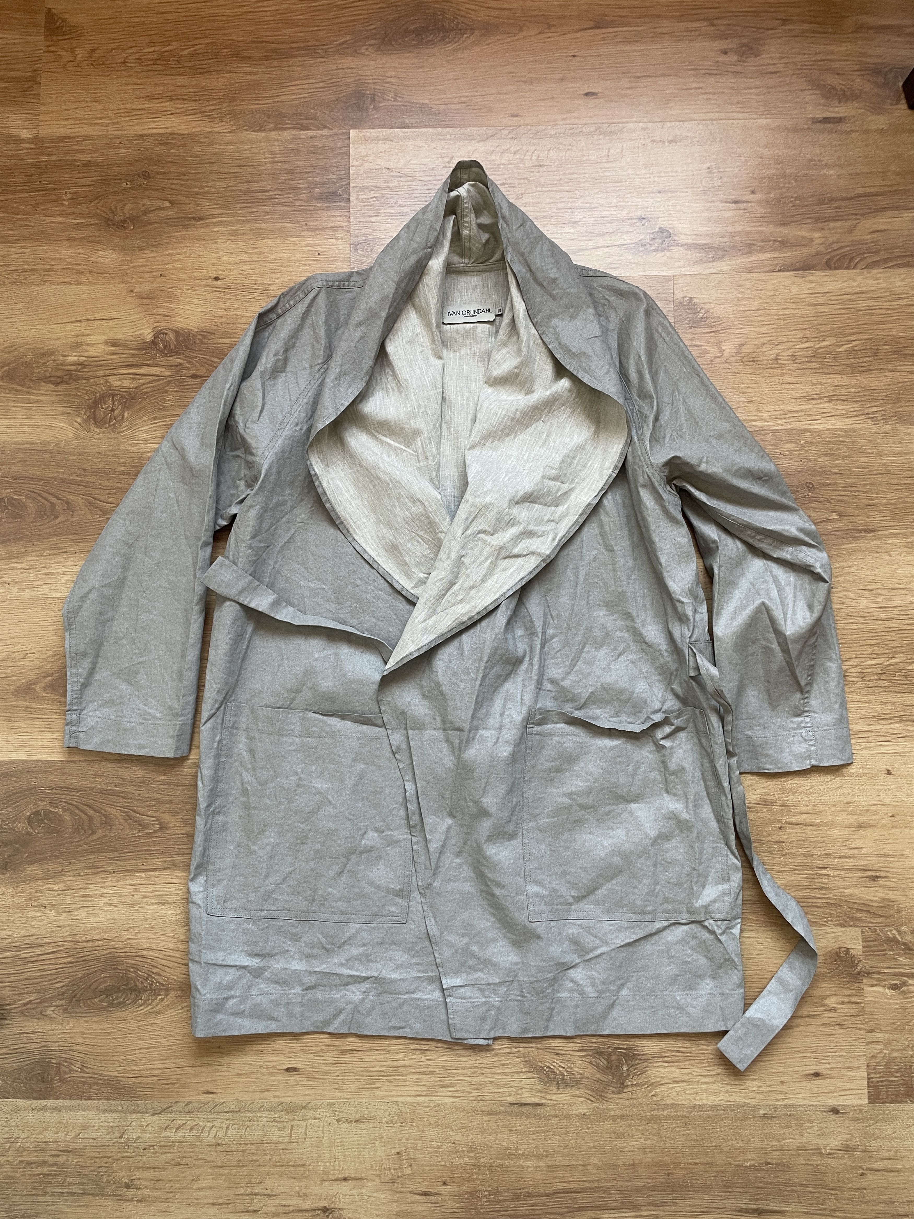 Ivan Grundahl Ivan Grundahl Wrapped Massive Collar Linen Blend Coat Size XS / US 0-2 / IT 36-38 - 2 Thumbnail