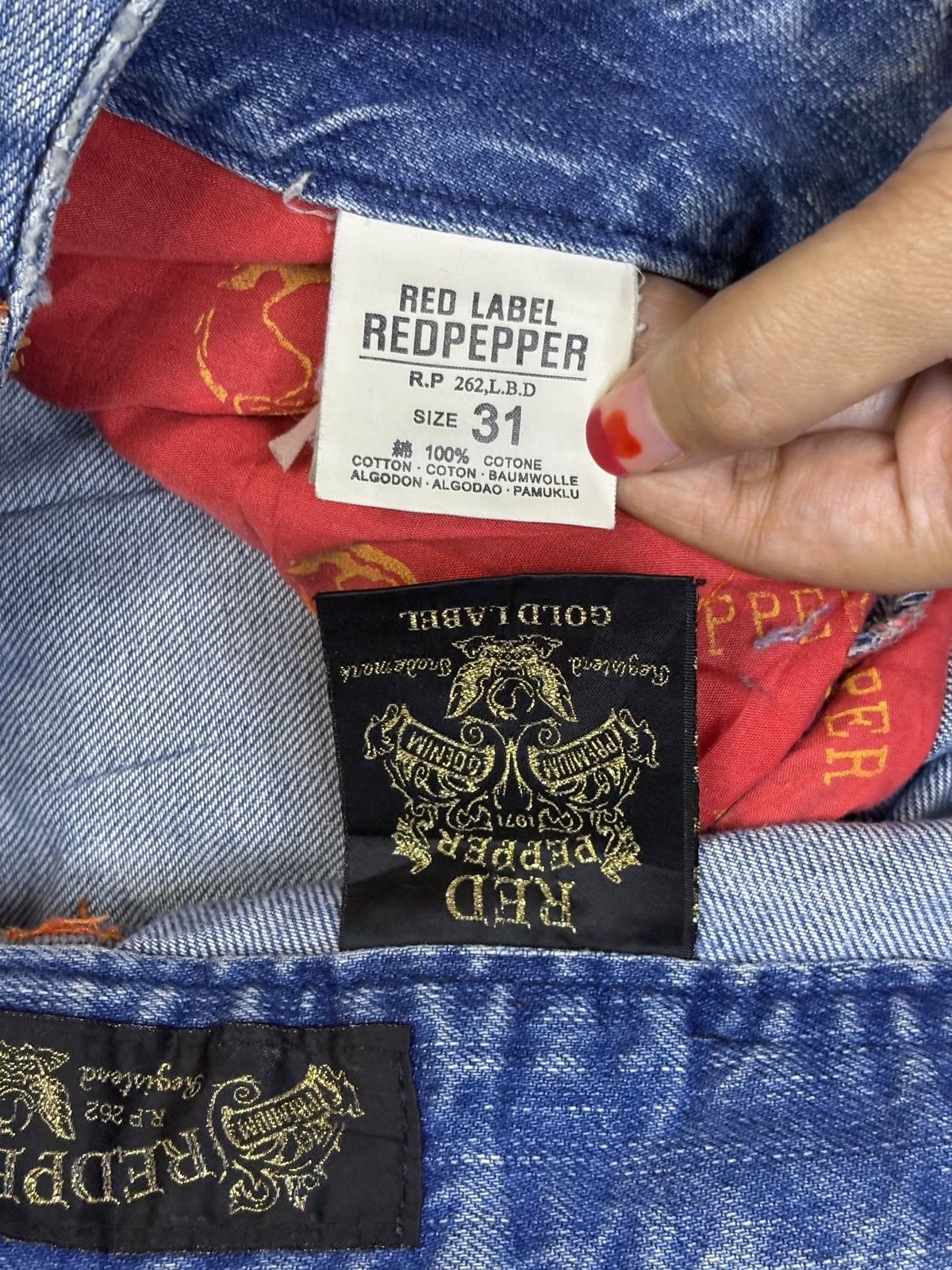 Dsquared2 Vintage Red Pepper Faded Wash Navajo Style Loose Jeans Size US 34 / EU 50 - 9 Thumbnail